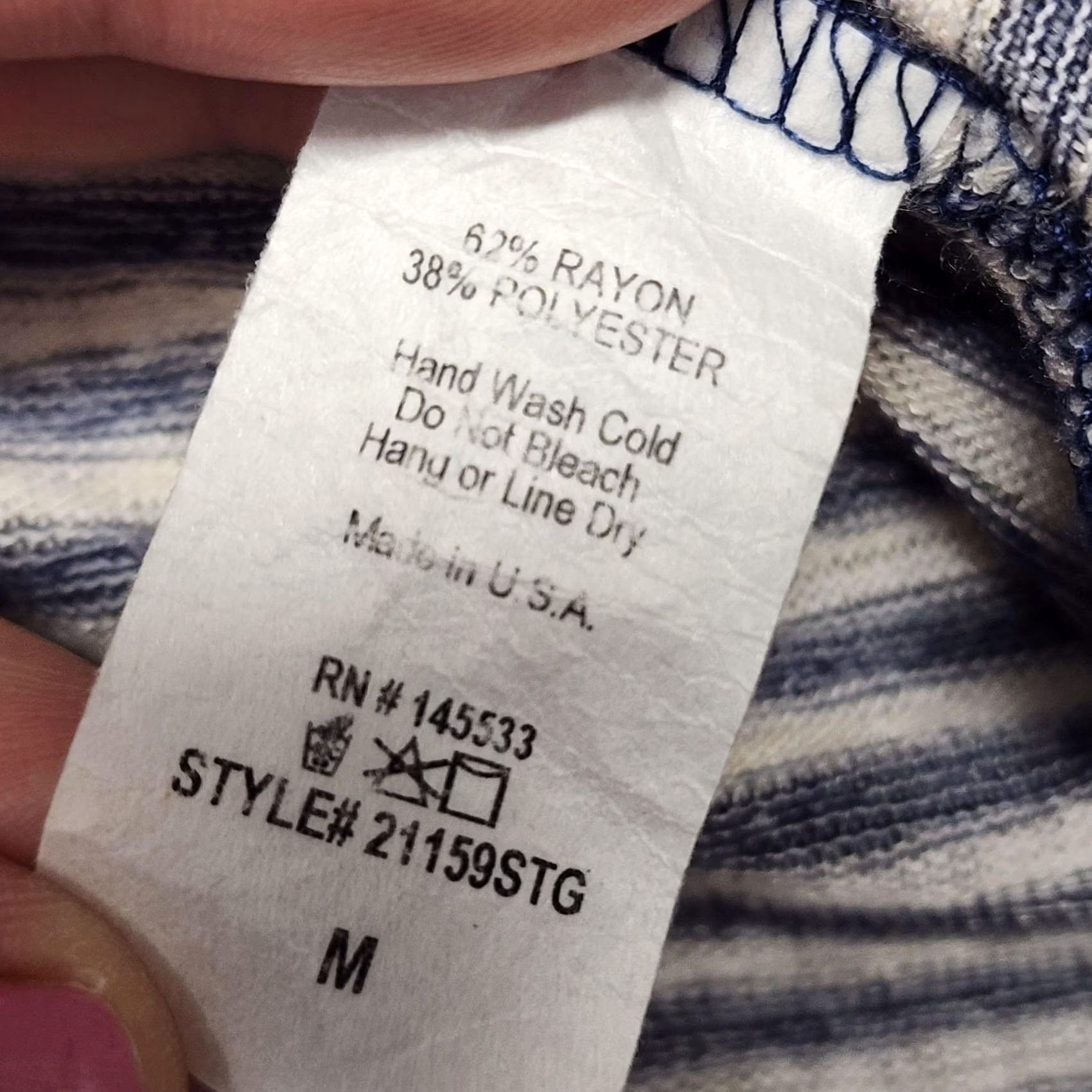 Anthropologie W5 Tank Top Womens Medium Blue White Stripe Racerback Knit USA Size M / US 6-8 / IT 42-44 - 4 Thumbnail