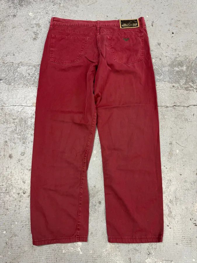 Armani 2000s Armani Red Wide Pants Size US 34 / EU 50 - 9 Thumbnail