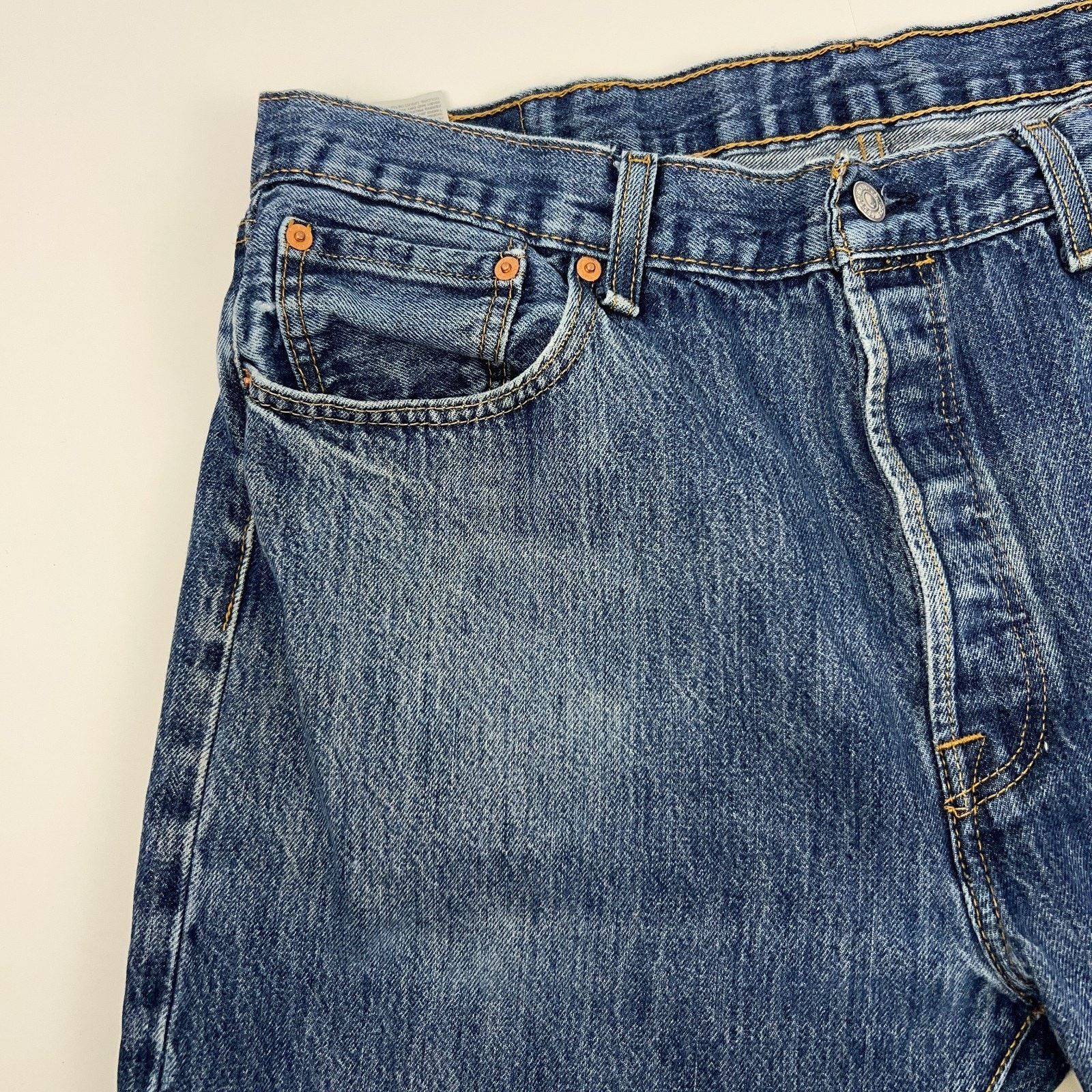 Levi's Levis 501 Button Fly Jeans Straight Fit 5 Pockets Blue 38x29 Size US 38 / EU 54 - 10 Thumbnail