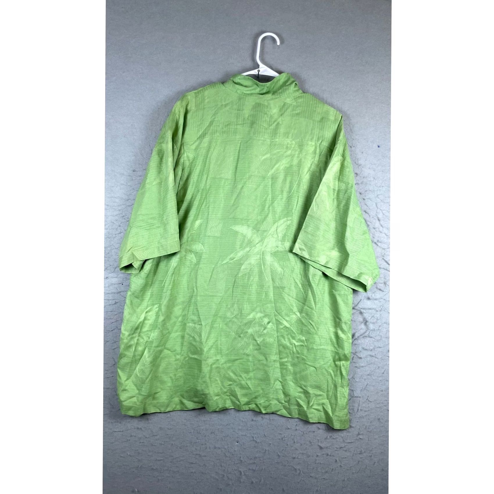Tommy Bahama Tommy Bahama Green Silk Palm Leaf Jacquard Button Up Shirt Mens XL Size US XL / EU 56 / 4 - 3 Thumbnail