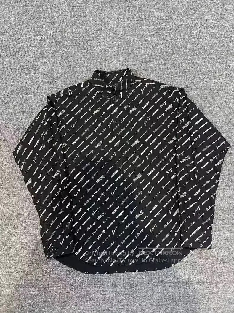 Balenciaga Bullet Screen Letter Logo Shirt Long Sleeve