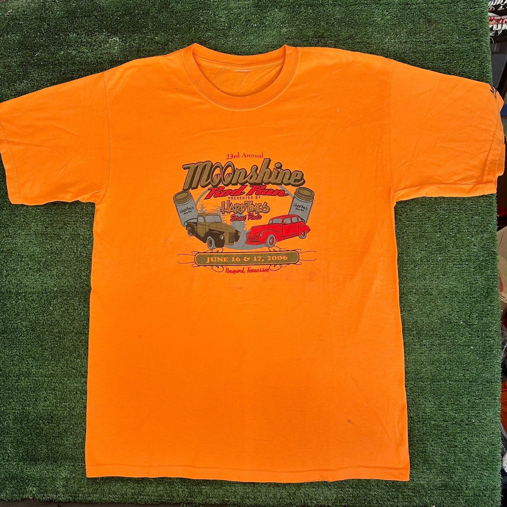 Vintage Vintage Y2K Moonshine Rod Run Car Show T-Shirt Orange L Clas Size US L / EU 52-54 / 3 - 1 Thumbnail