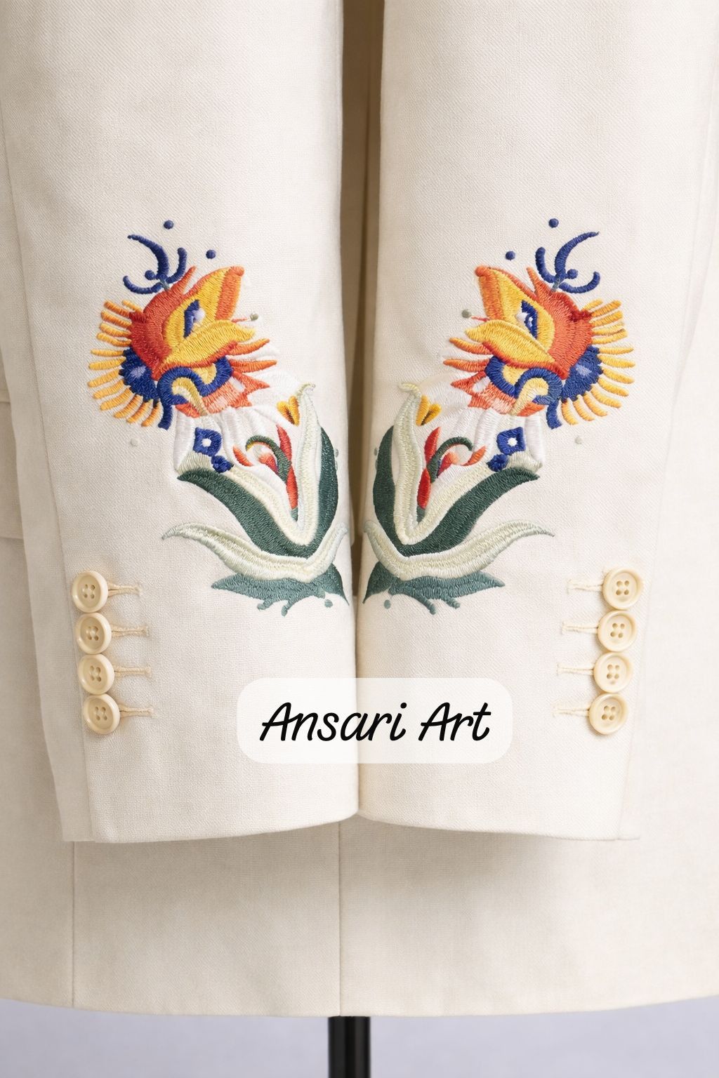 Other Men 2PC Customized Floral Embroidery western prom outfits Size 44L - 2 Thumbnail
