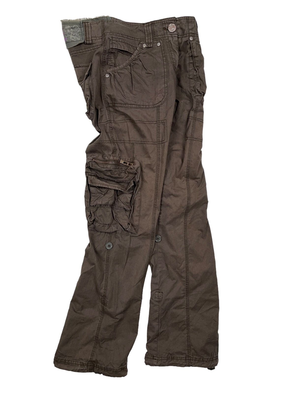 Japanese Brand Vintage y2k Brown Cargo Pants 3d Pockets Japanese Size 26" / US 2 / IT 38 - 3 Thumbnail