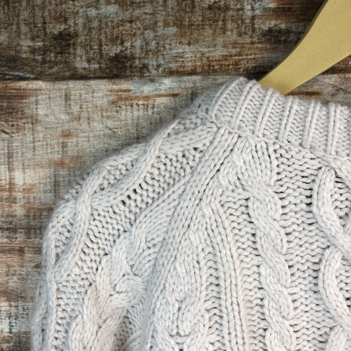 GU × Homespun Knitwear GU Brown Patterned Cardigan cable knitwear japan #A2318 Size M / US 6-8 / IT 42-44 - 17 Thumbnail
