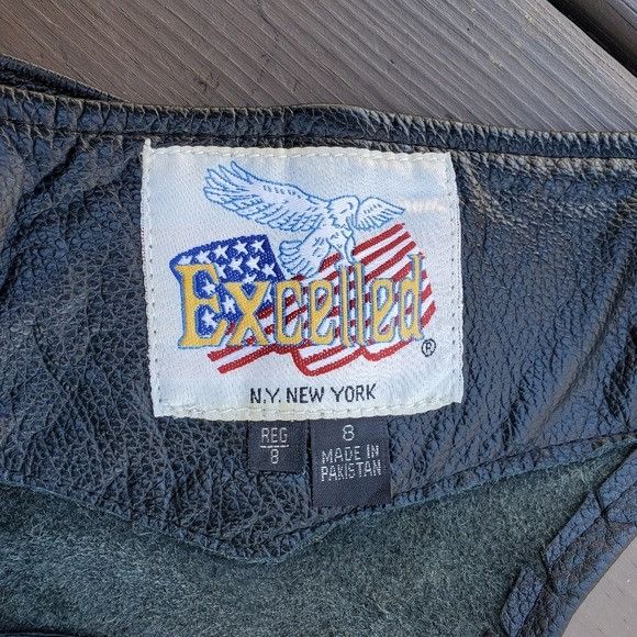 Vintage Vintage 90s y2k Excelled Black Leather Moto Motorcycle Adjus Size 30" / US 8 / IT 44 - 5 Thumbnail