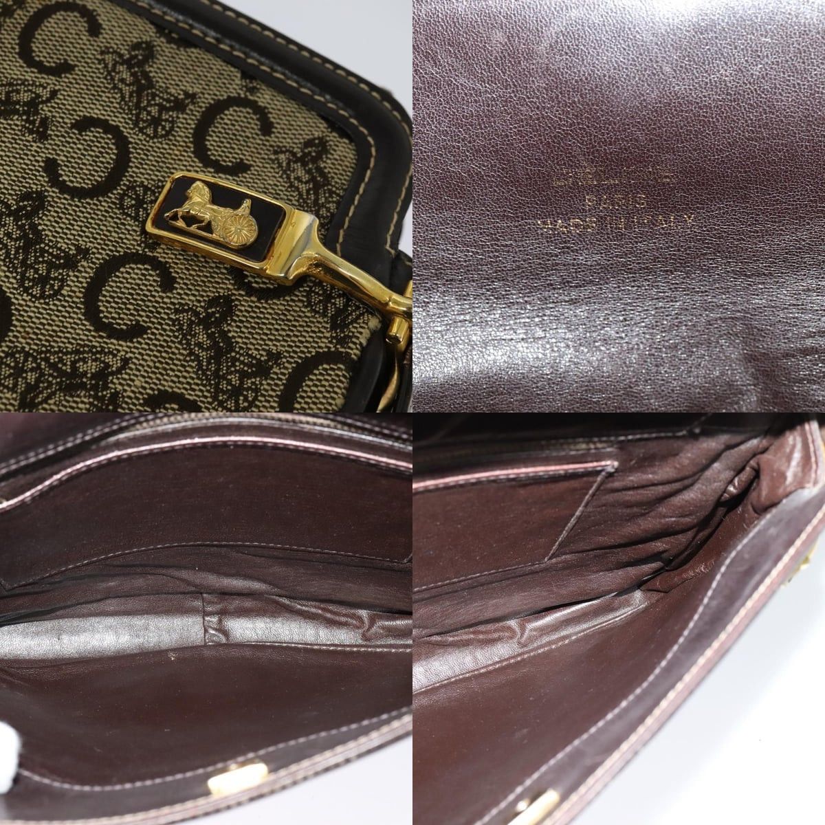 Celine CELINE C Sulky Shoulder Bag Canvas Beige Gold Size ONE SIZE - 11 Thumbnail