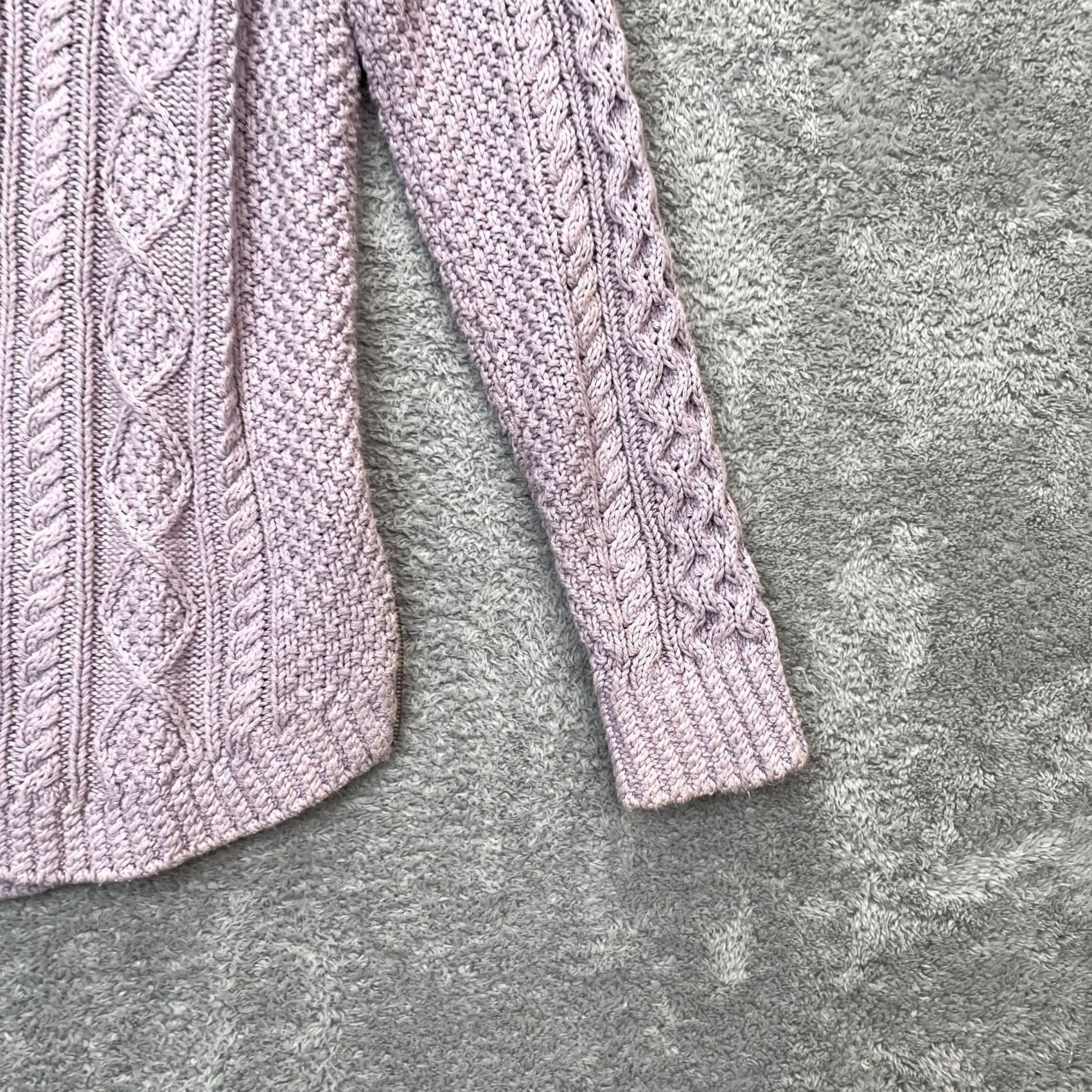 Vintage L.L. Bean Sweater Womens Small Purple Signature Tunic Cotton Fisherman Cable Knit Shirt Long Sleeve Round Neck Solid Pattern Christmas Winter Womens Size S / US 4 / IT 40 - 5 Thumbnail
