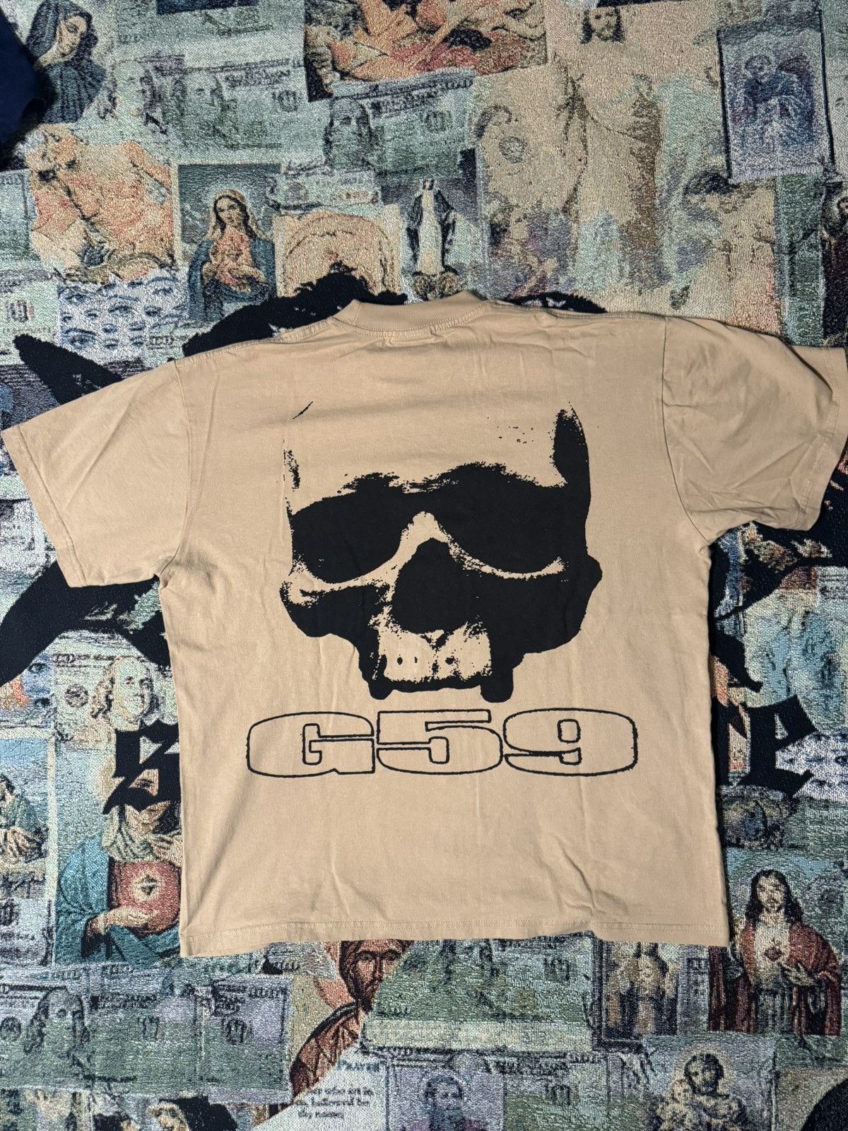 G59 Records G59 Logo T-shirt (Tan) Size US L / EU 52-54 / 3 - 3 Thumbnail