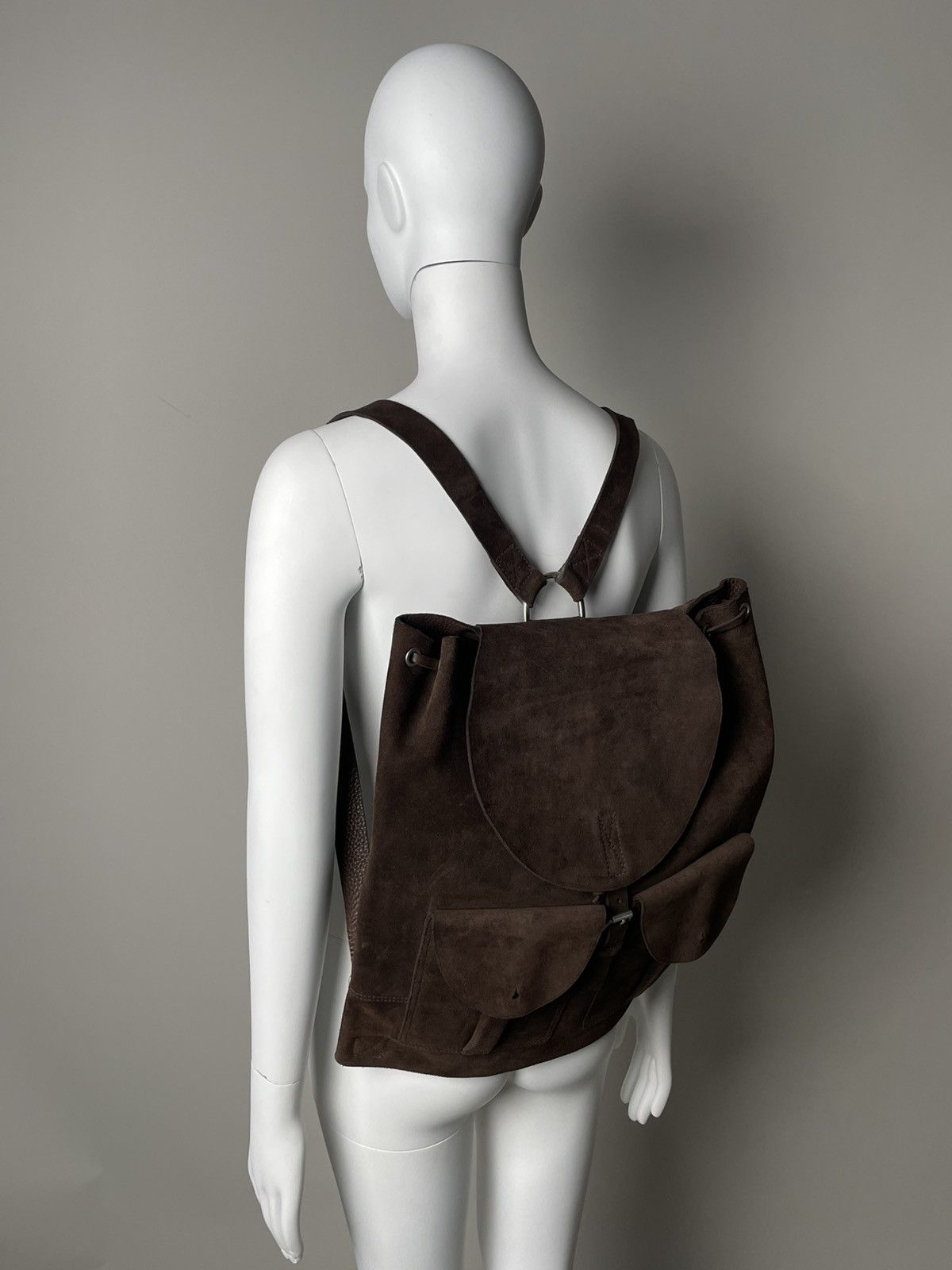 Helmut Lang Helmut Lang Vintage 90s Suede Leather Backpack Size ONE SIZE - 2 Thumbnail