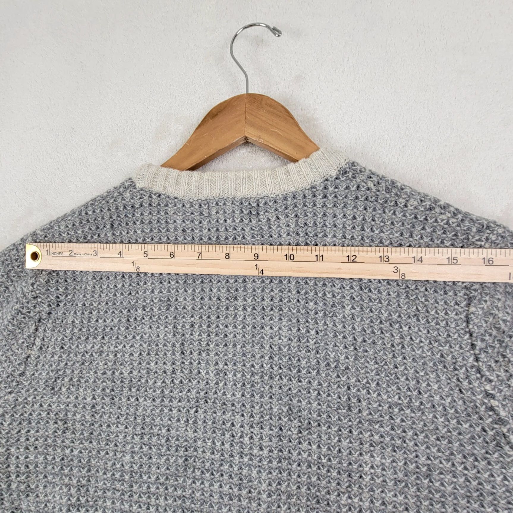 Vintage Bridge And Burn Sweater Men Large Gray Tennis Cable Knit Crew Neck Pullover Size US L / EU 52-54 / 3 - 6 Thumbnail