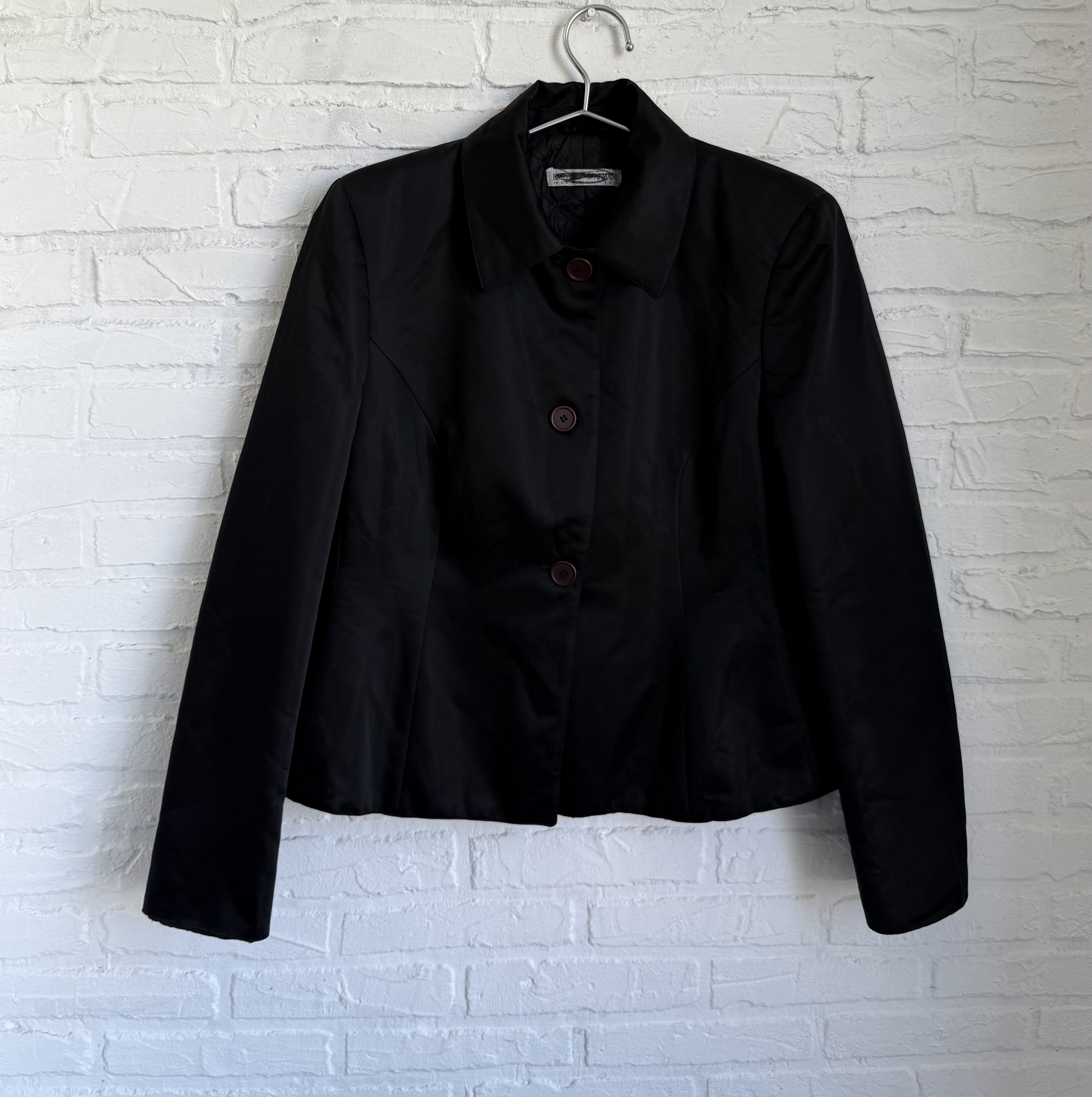 Emporio Armani Vintage 90s Emporio Armani black blazer jacket Size M / US 6-8 / IT 42-44 - 9 Thumbnail