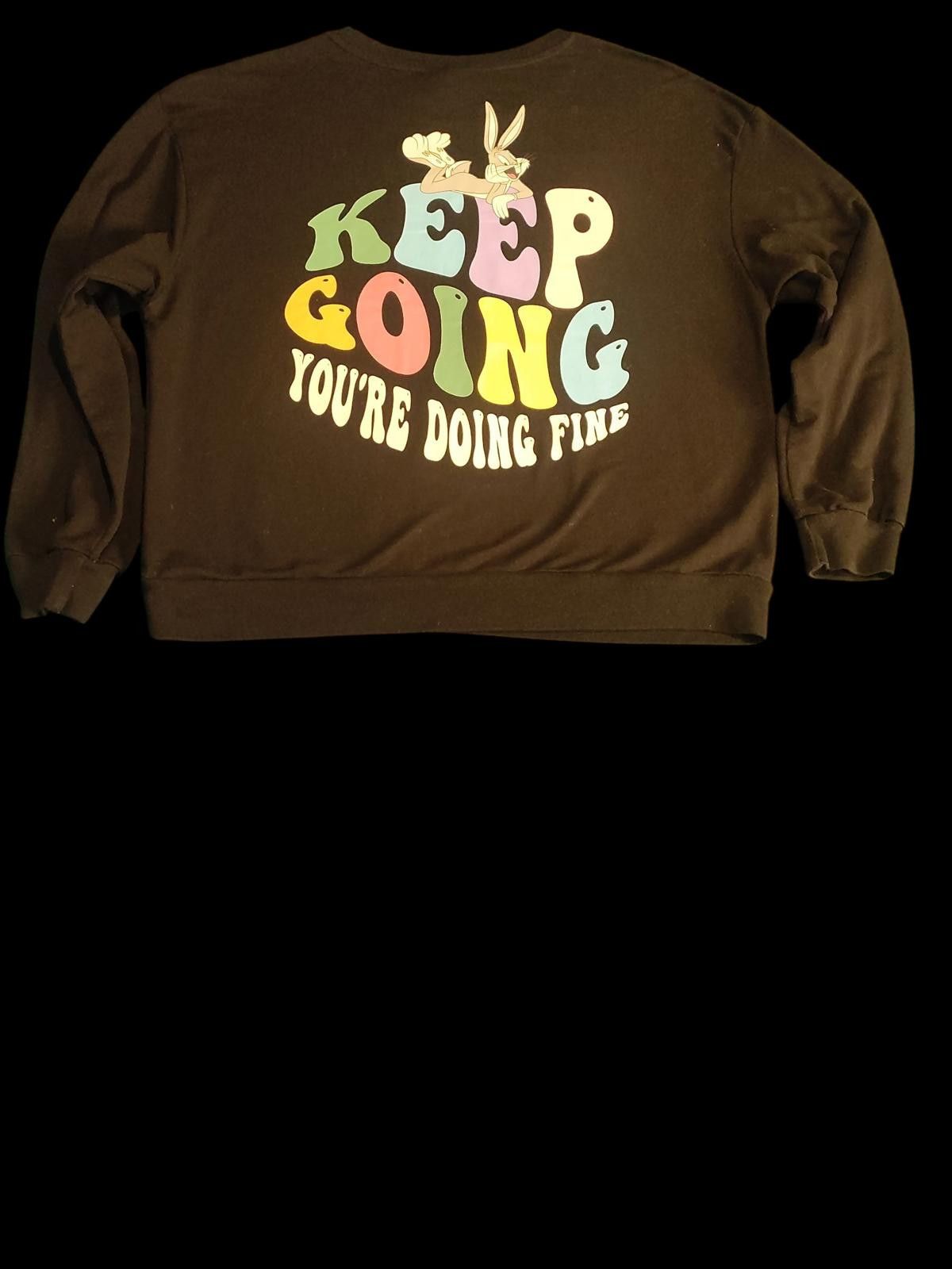 Designer Looney Tunes "Doing Fine" Black Sweatshirt XL Size XL / US 12-14 / IT 48-50 - 5 Thumbnail
