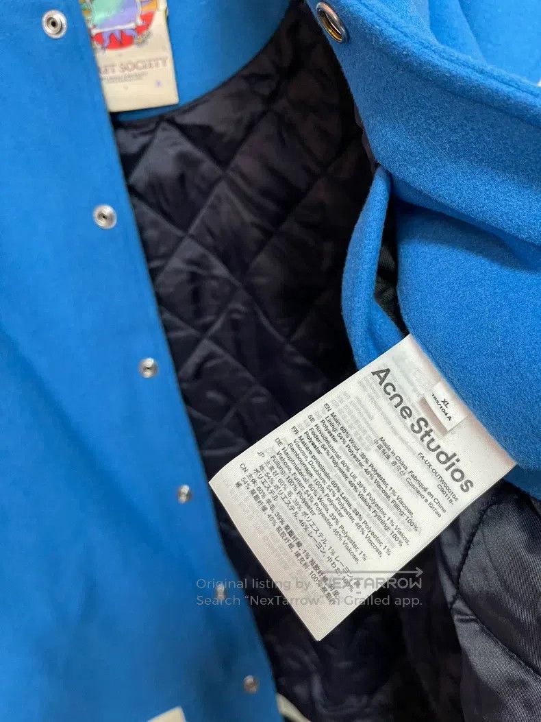 Acne Studios Acne Studios Blue Colorblocked Baseball Jacket Size US XL / EU 56 / 4 - 4 Thumbnail
