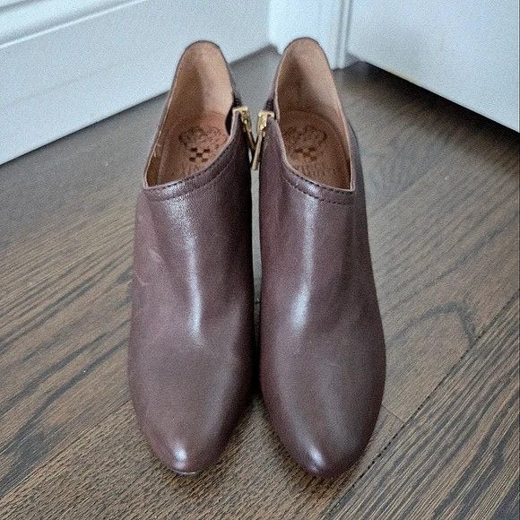 Vince Camuto Vala Dark Roast Leather Bootie Classic Fall Party Travel Size US 8 / IT 38 - 3 Thumbnail
