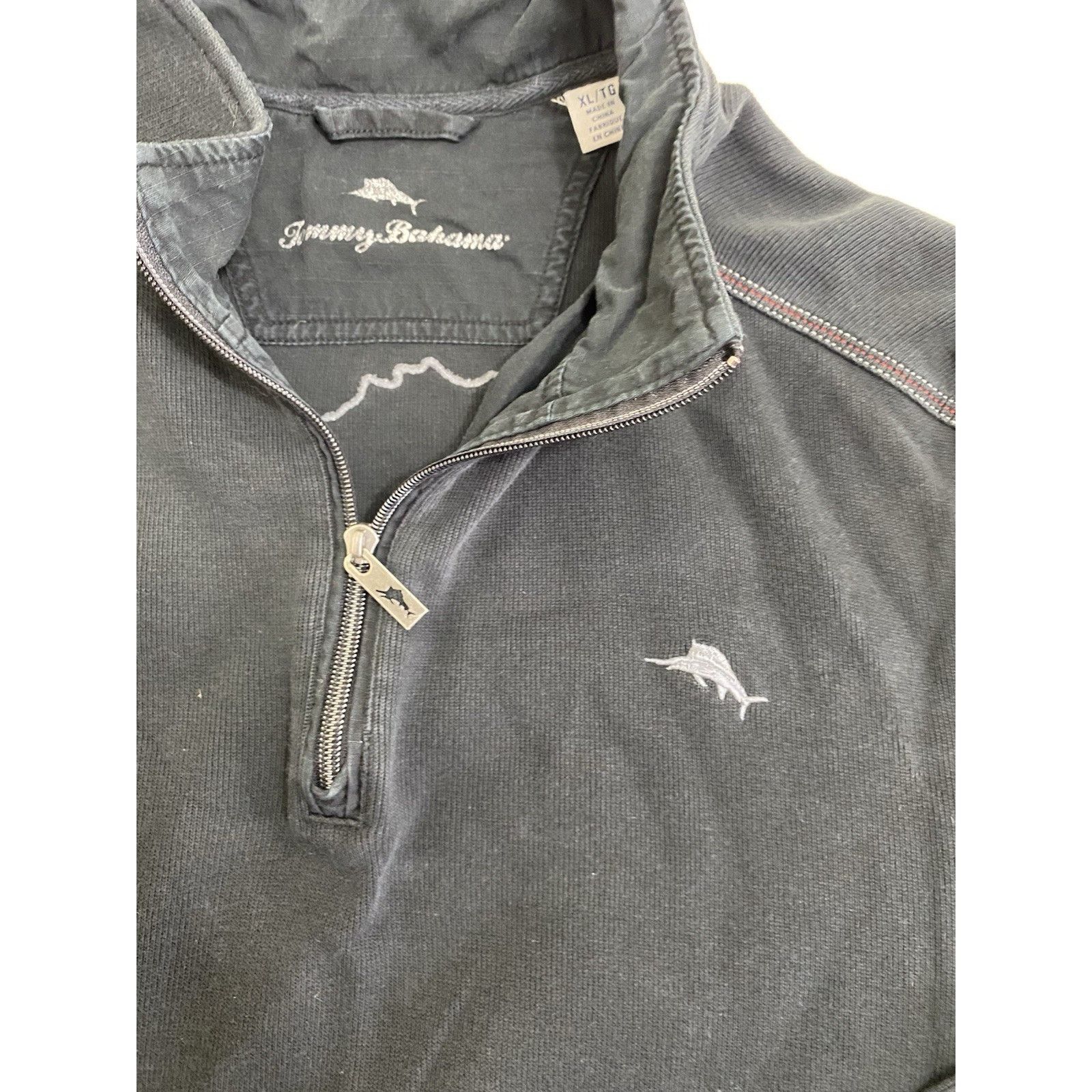 Tommy Bahama Tommy Bahama Tobago Bay Half-Zip Sweatshirt Mens XL Black Size US XL / EU 56 / 4 - 5 Thumbnail