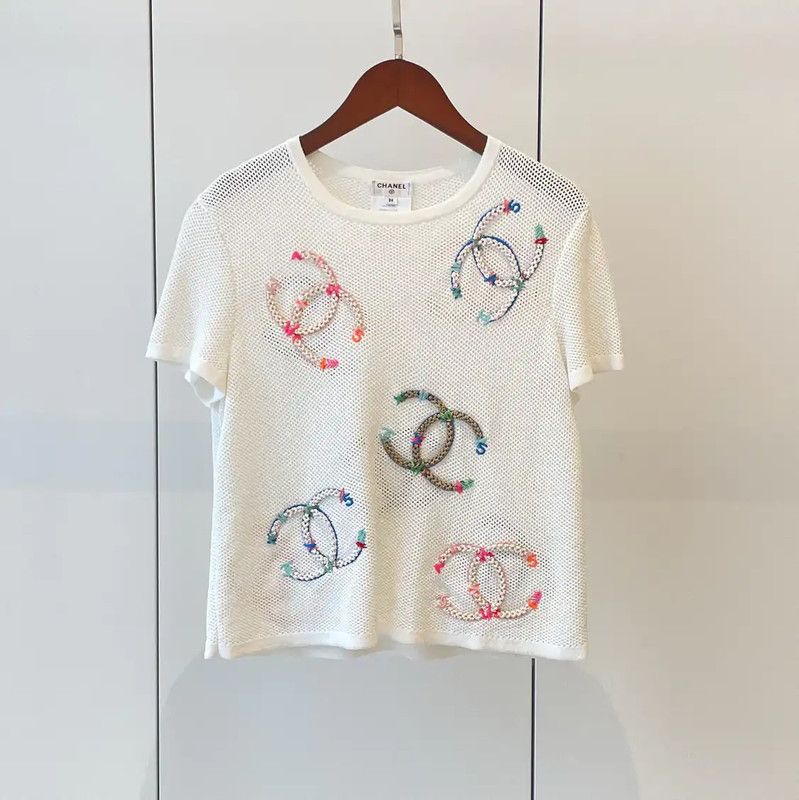 Chanel Chanel Summer White Short Sleeve T-Shirt 0089 Size XS / US 0-2 / IT 36-38 - 1 Thumbnail