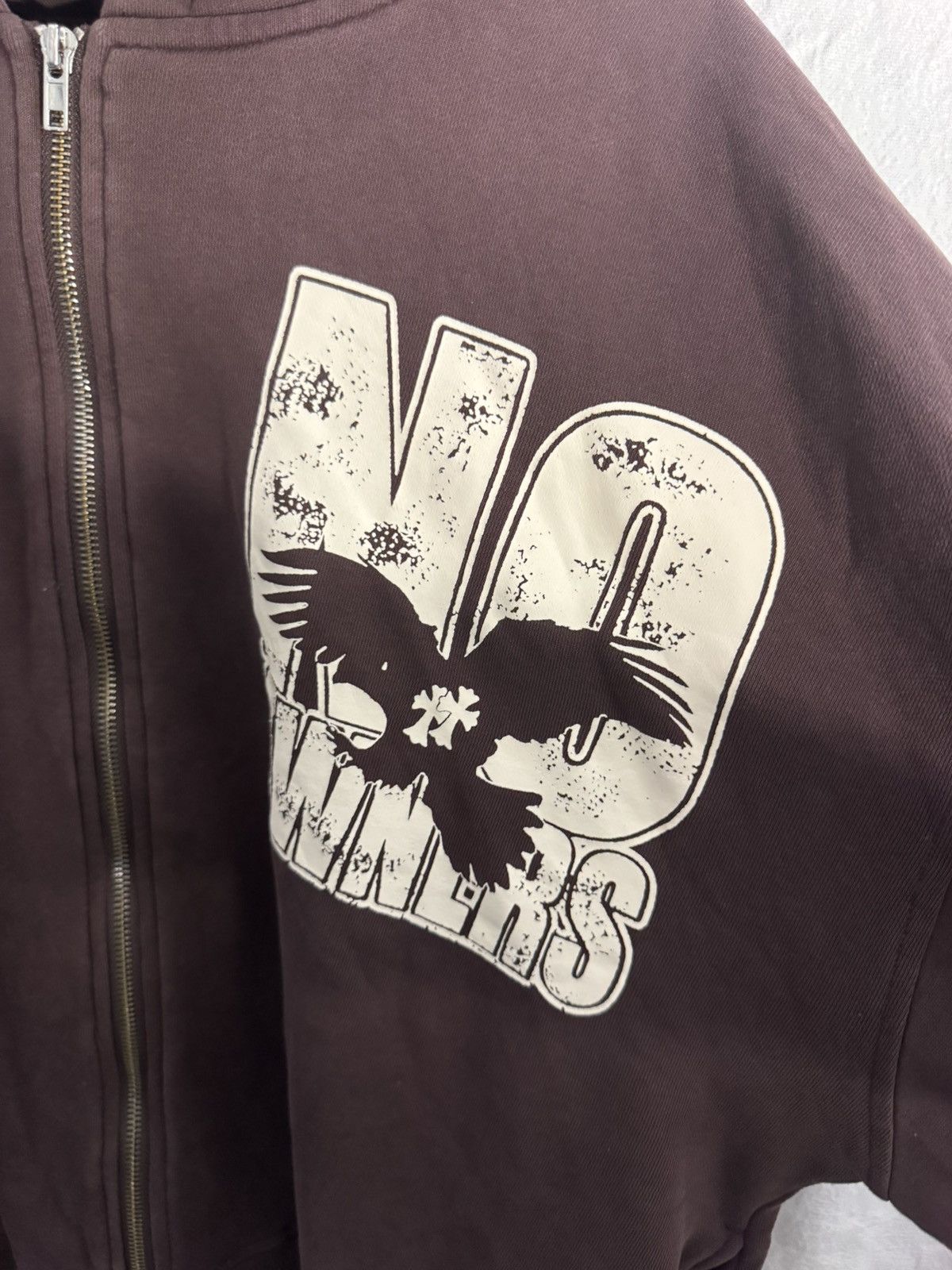 Other No Owners Patchwork Zip-Up Hoodie – Brown / Oversized Fit Size US L / EU 52-54 / 3 - 5 Thumbnail