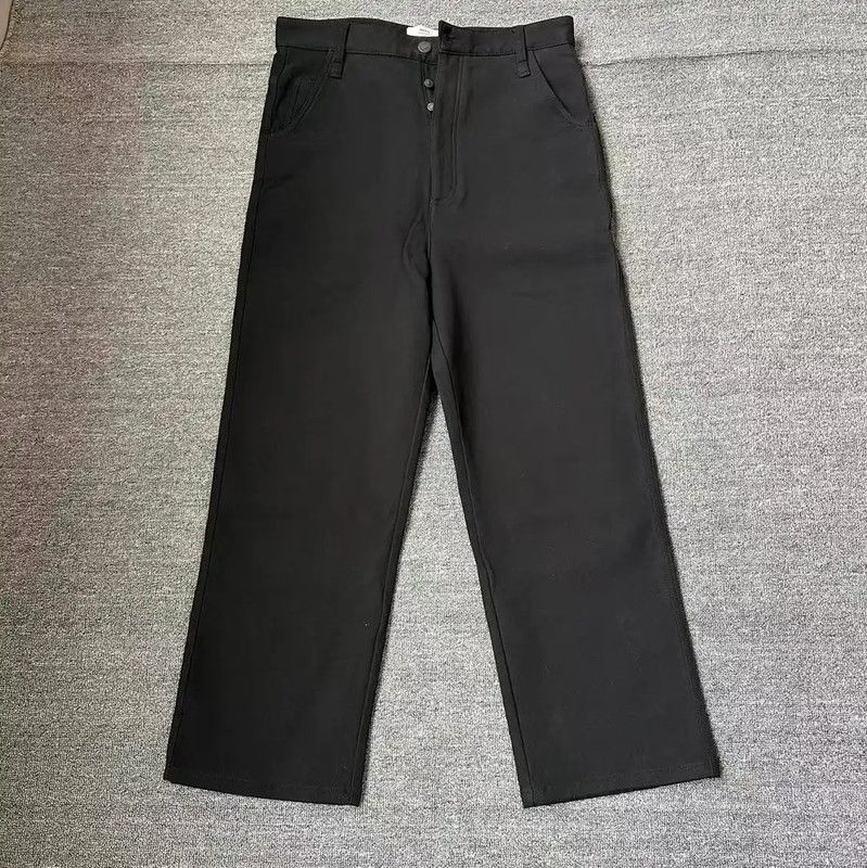 AMI Black Denim Casual Trousers for Men 0089