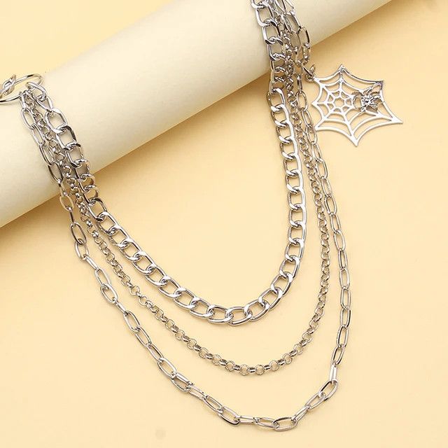 Jewelry Spider Web Pendant Jeans Chain Size ONE SIZE - 4 Thumbnail