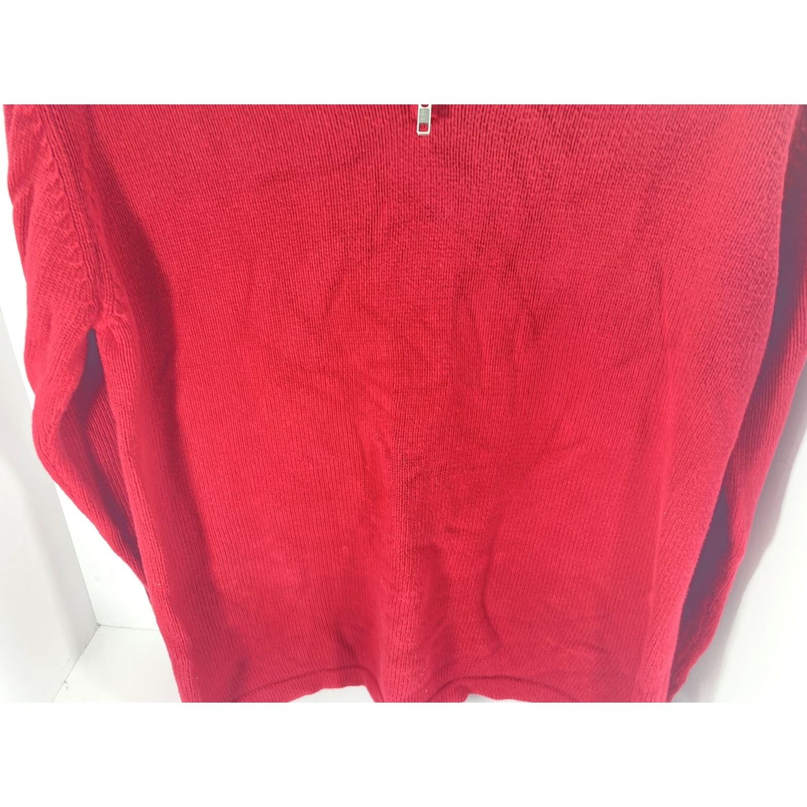 Vintage VINTAGE L.L. Bean Sweater Mens Cotton Red 1/4 Zip Mock Neck Size M Hong Kong Pullover Winter Knitted Size US M / EU 48-50 / 2 - 3 Thumbnail