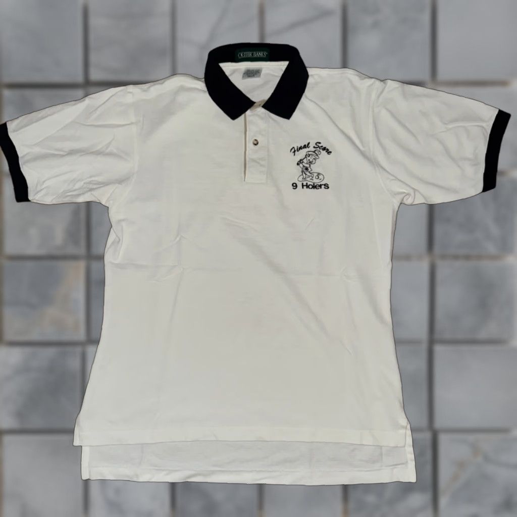 Vintage VINTAGE Outer Banks Polo Shirt White M Mens Polo Golf Funny 9 Holes Golf Humor Size US M / EU 48-50 / 2 - 1 Thumbnail