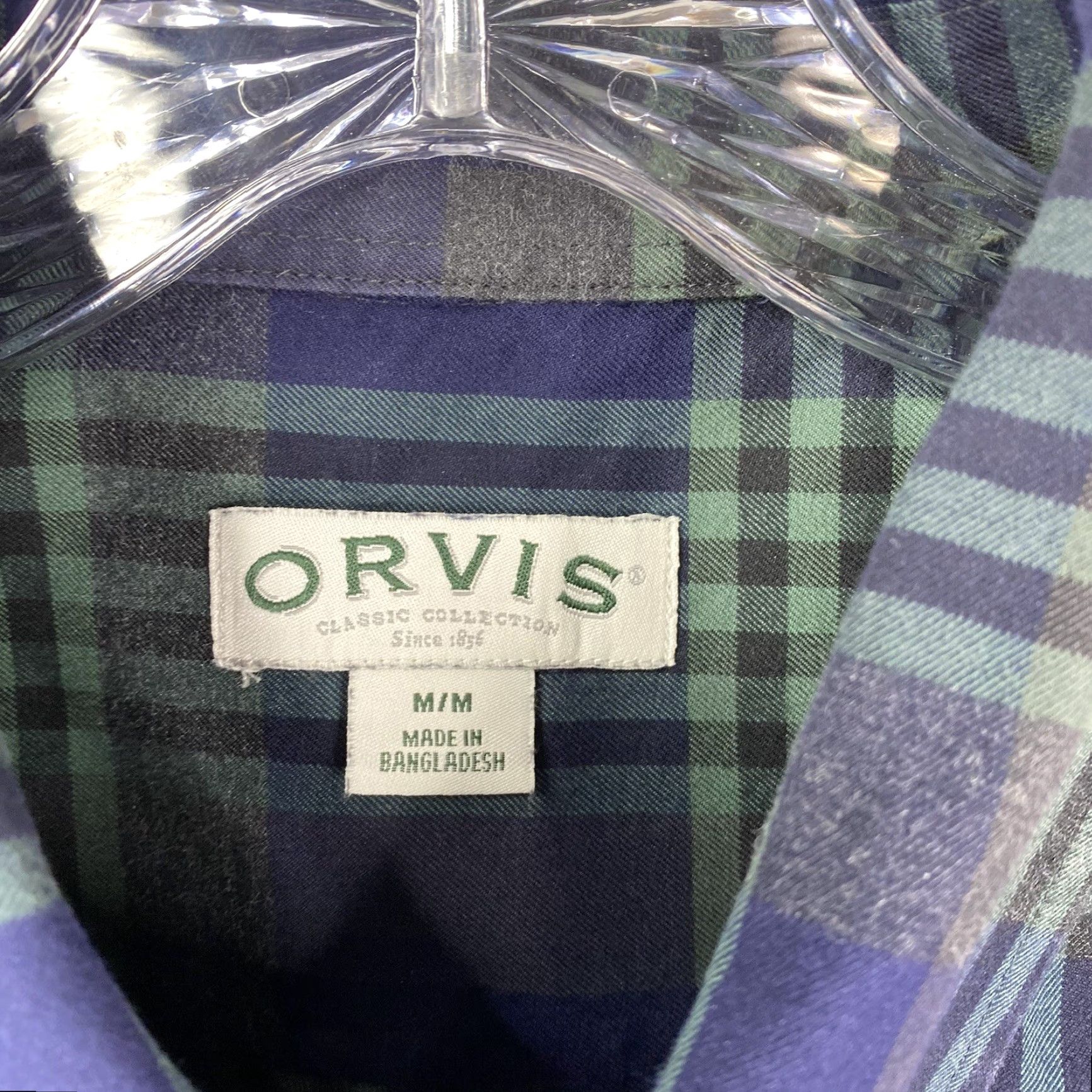 Orvis Orvis Shirt Mens M Green Blue Plaid Button-Down Long Sleeve Pocket Heavy Cotton Size US M / EU 48-50 / 2 - 3 Thumbnail