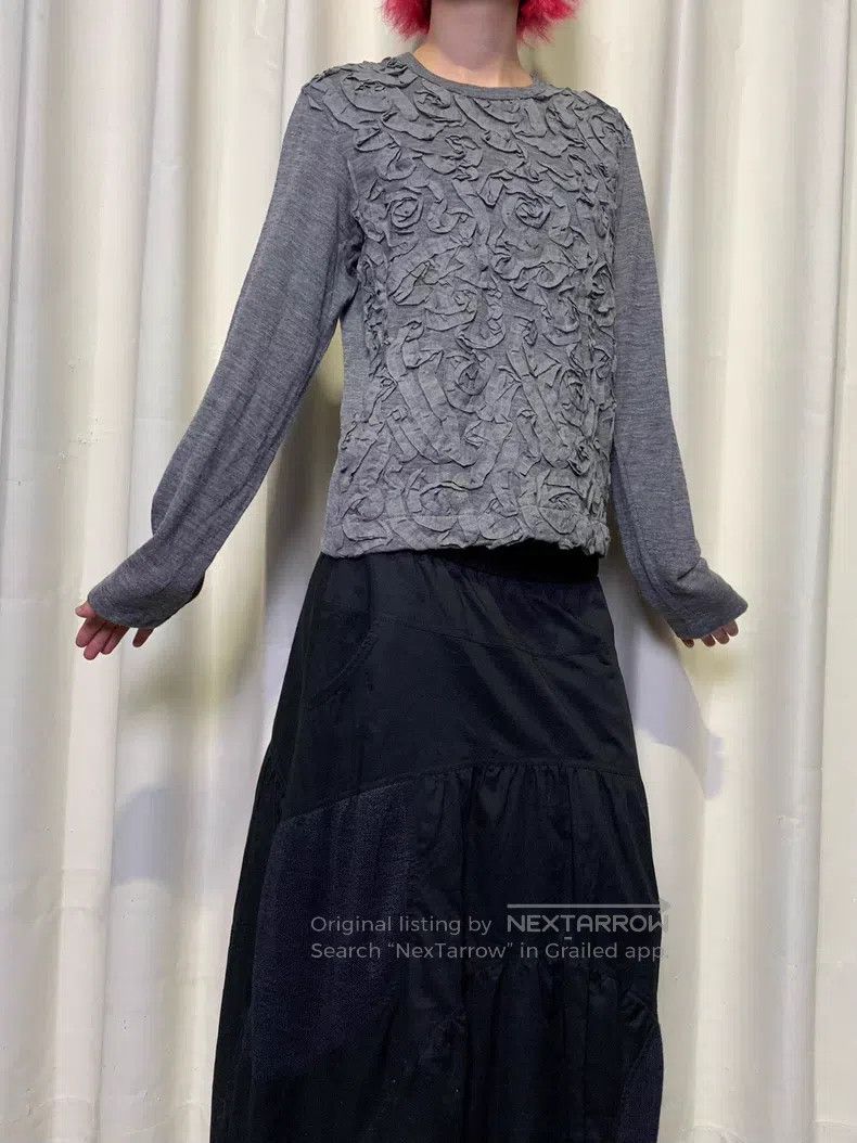 Comme des Garcons Comme Des Garcons one-size-fits-all Vintage 3D Rose Knit Sw Size M / US 6-8 / IT 42-44 - 3 Thumbnail