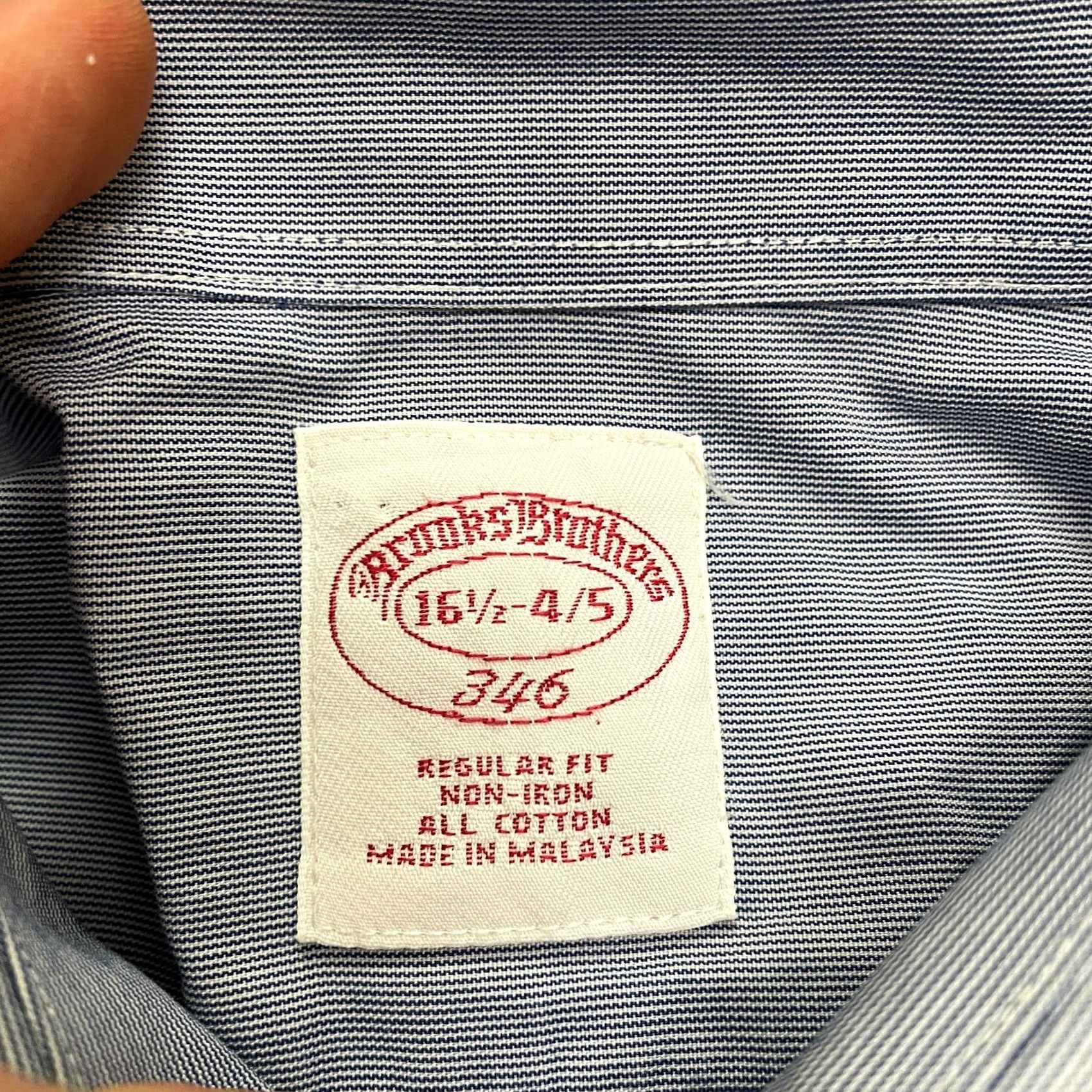 Brooks Brothers Brooks Brothers 346 Dress Shirt Mens 16.5 Blue Regular Fit Cotton Business Shirt Size 46R - 7 Thumbnail