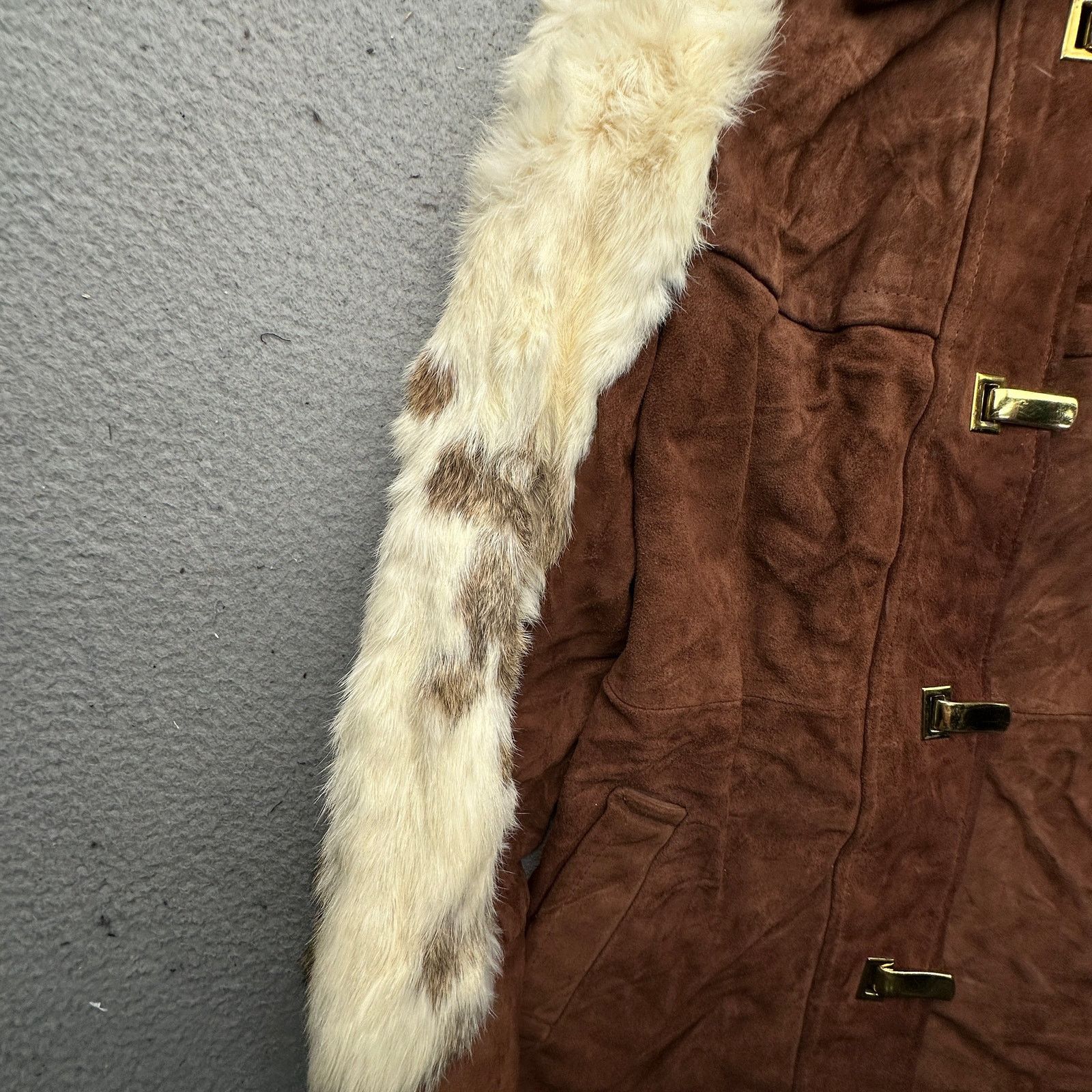 Other Vintage 70s Gutos Suede Leather Real Fur Coat Women S Brown Size S / US 4 / IT 40 - 16 Thumbnail