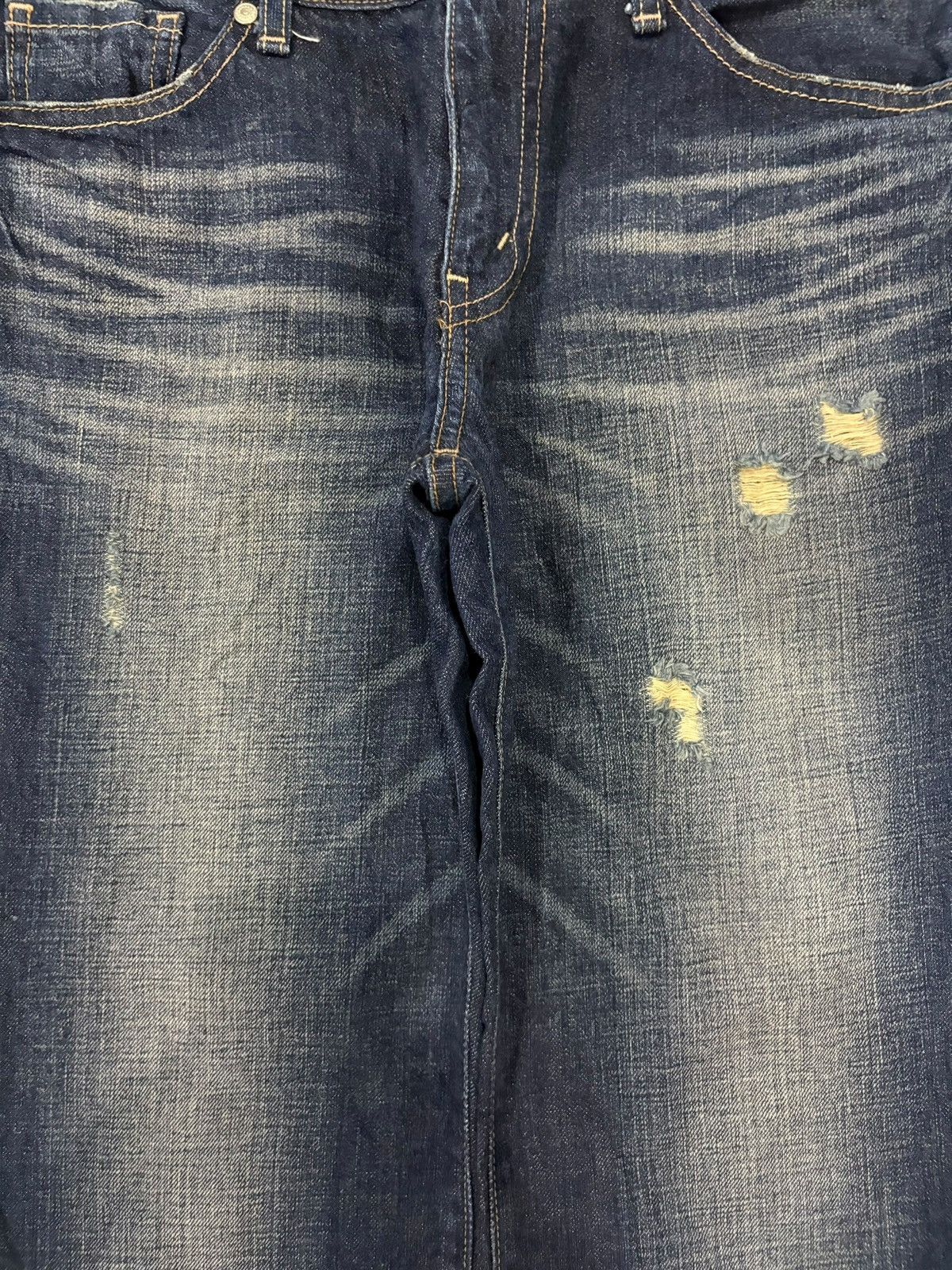 Levi's Vintage 90s Levis 535 Distress Loose Jeans Size 32" / US 10 / IT 46 - 3 Thumbnail
