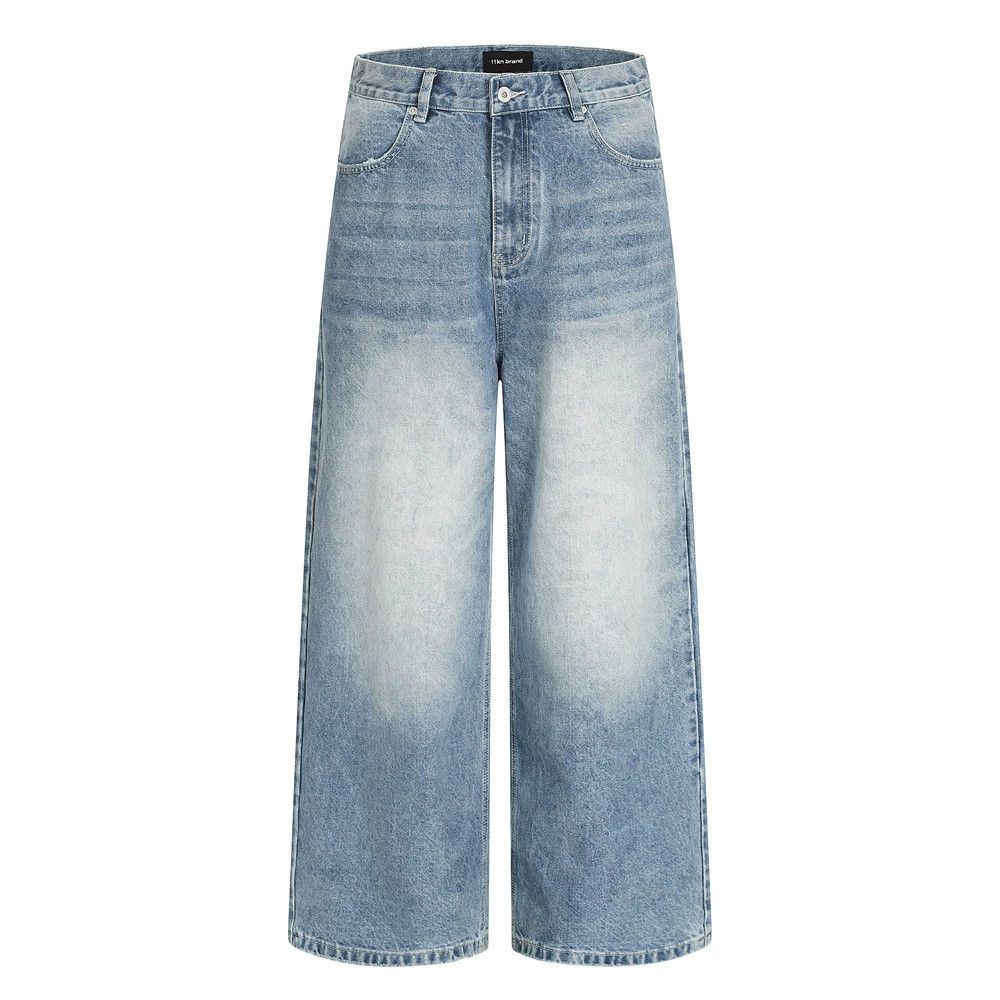 Vintage Men's American style washed distressed loose jeans Size US 32 / EU 48 - 1 Thumbnail