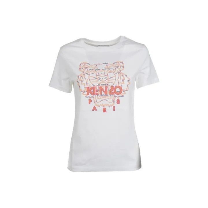Kenzo KENZO White Tiger Print Short Sleeve T-Shirt -2507 Size XS / US 0-2 / IT 36-38 - 1 Thumbnail