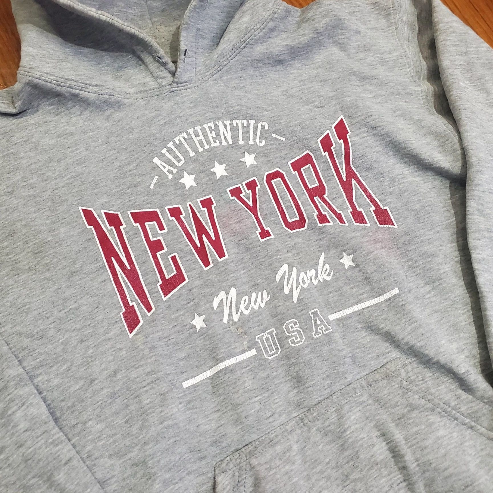 Vintage Point Sportswear Hoodie Mens Medium Gray New York City Pullover Sweatshirt Graphic Print Kangaroo Pocket Size US M / EU 48-50 / 2 - 5 Thumbnail