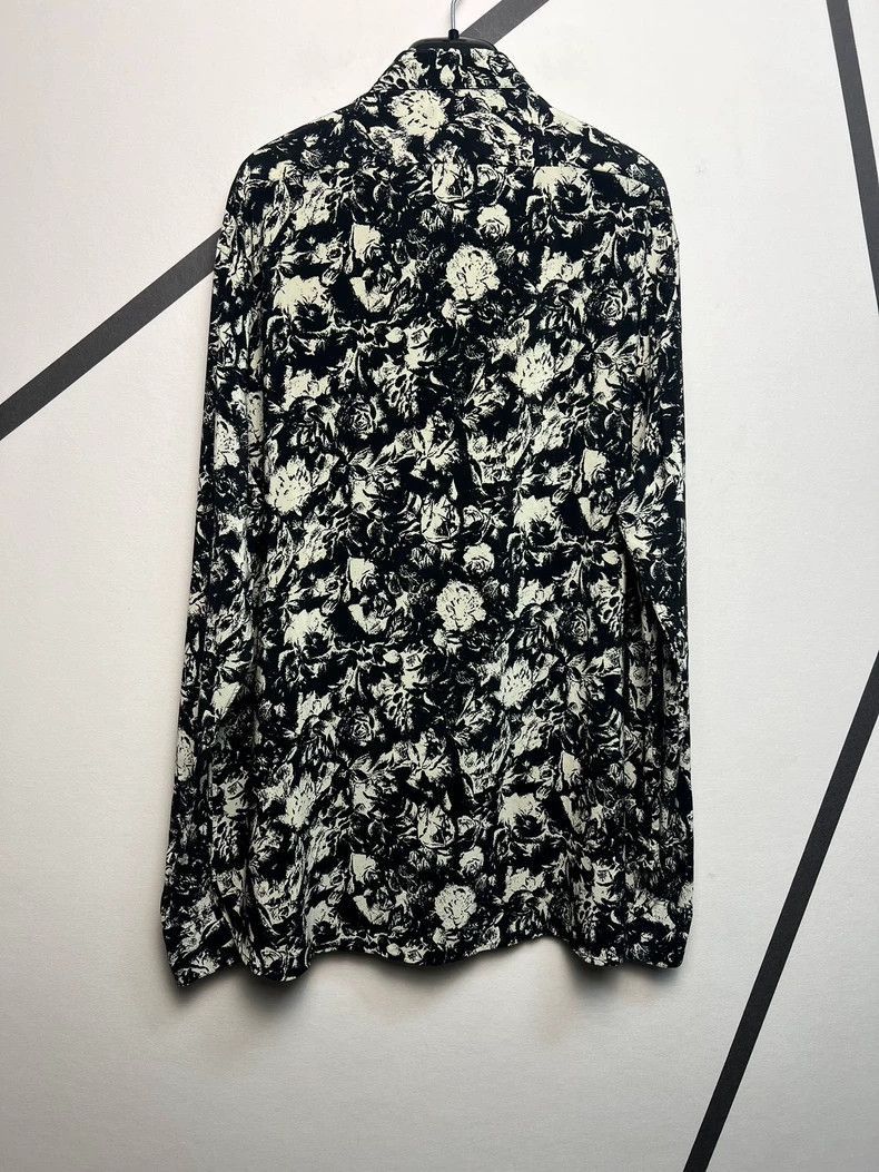 Saint Laurent Paris Saint Laurent Black and White Floral Shirt-2507 Size US L / EU 52-54 / 3 - 2 Thumbnail