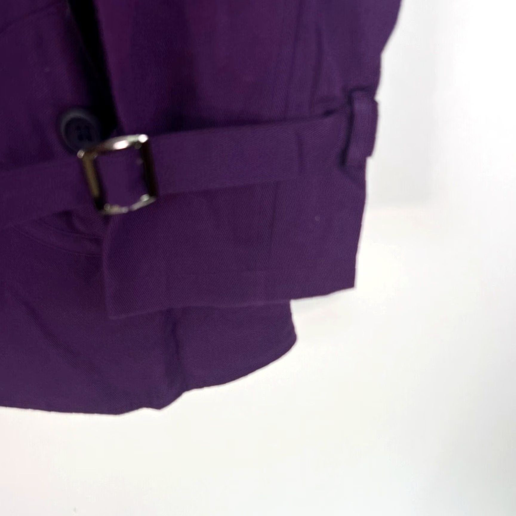Max Mara Max Mara Trench Coat Womens Jr Size L Purple Double Breasted Short Coat Size 36" / US 14 / IT 50 - 2 Thumbnail