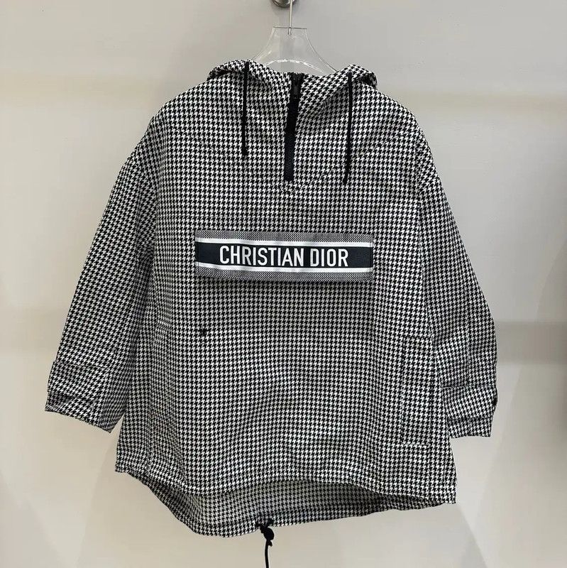 Dior Dior Black Polyester Checkered Women's Jacket 0089 Size XS / US 0-2 / IT 36-38 - 1 Thumbnail