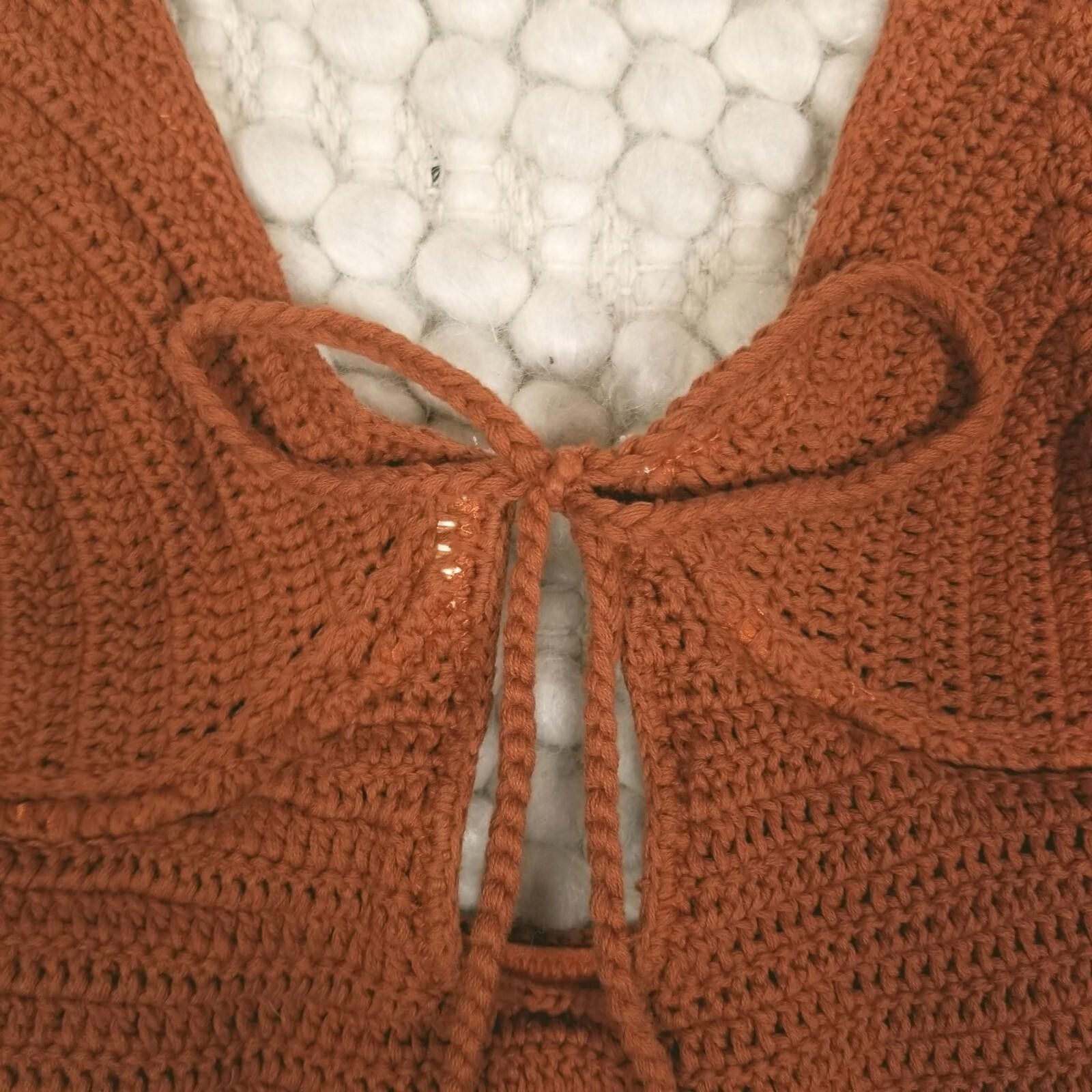 Other LPA Mystique One Piece Crochet Rusty Orange Sz Medium Size ONE SIZE - 7 Thumbnail