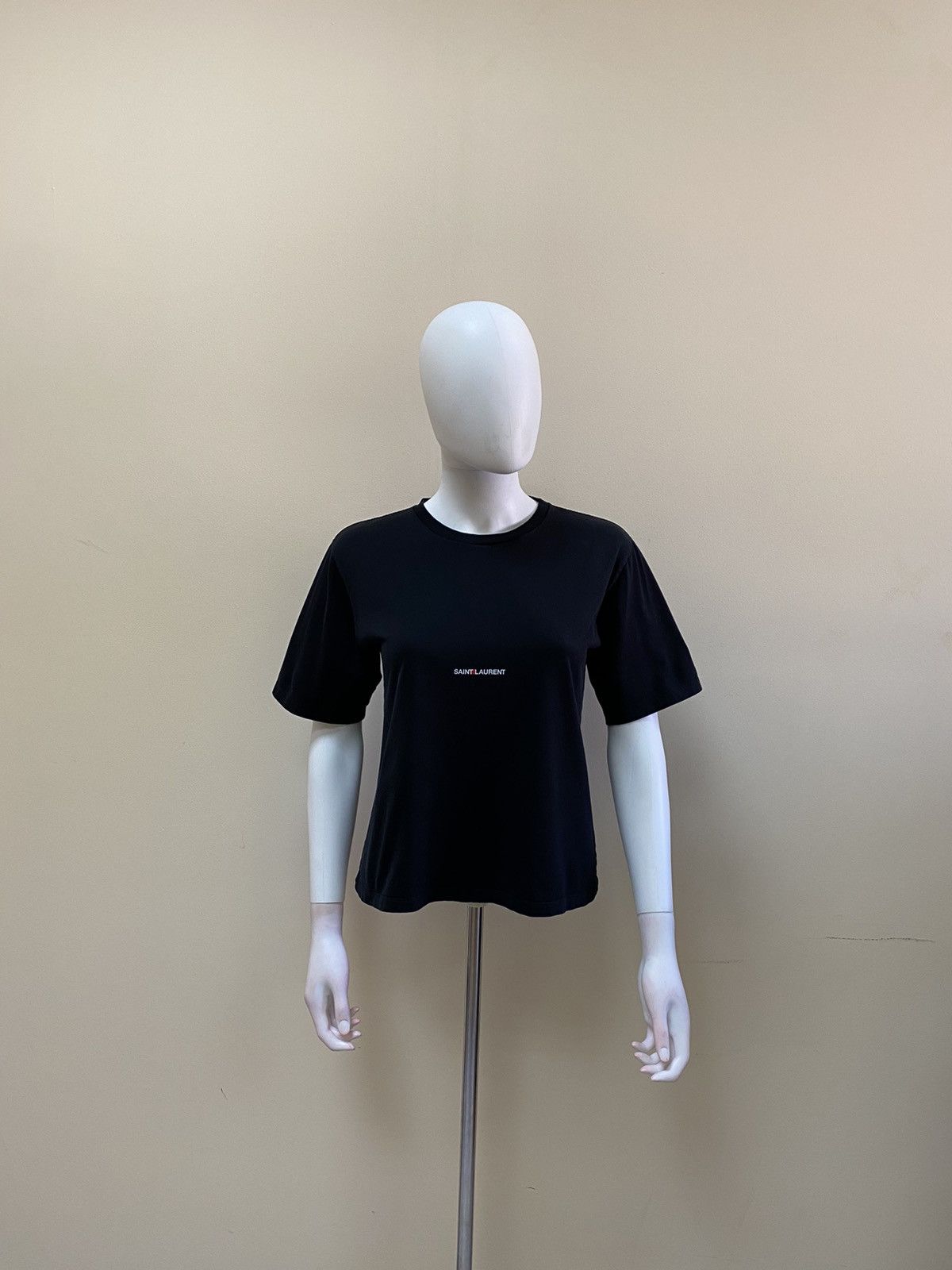 Saint Laurent Paris Saint Laurent Paris Womens Centre Logo T Shirt Size XS-S Size XS / US 0-2 / IT 36-38 - 1 Thumbnail