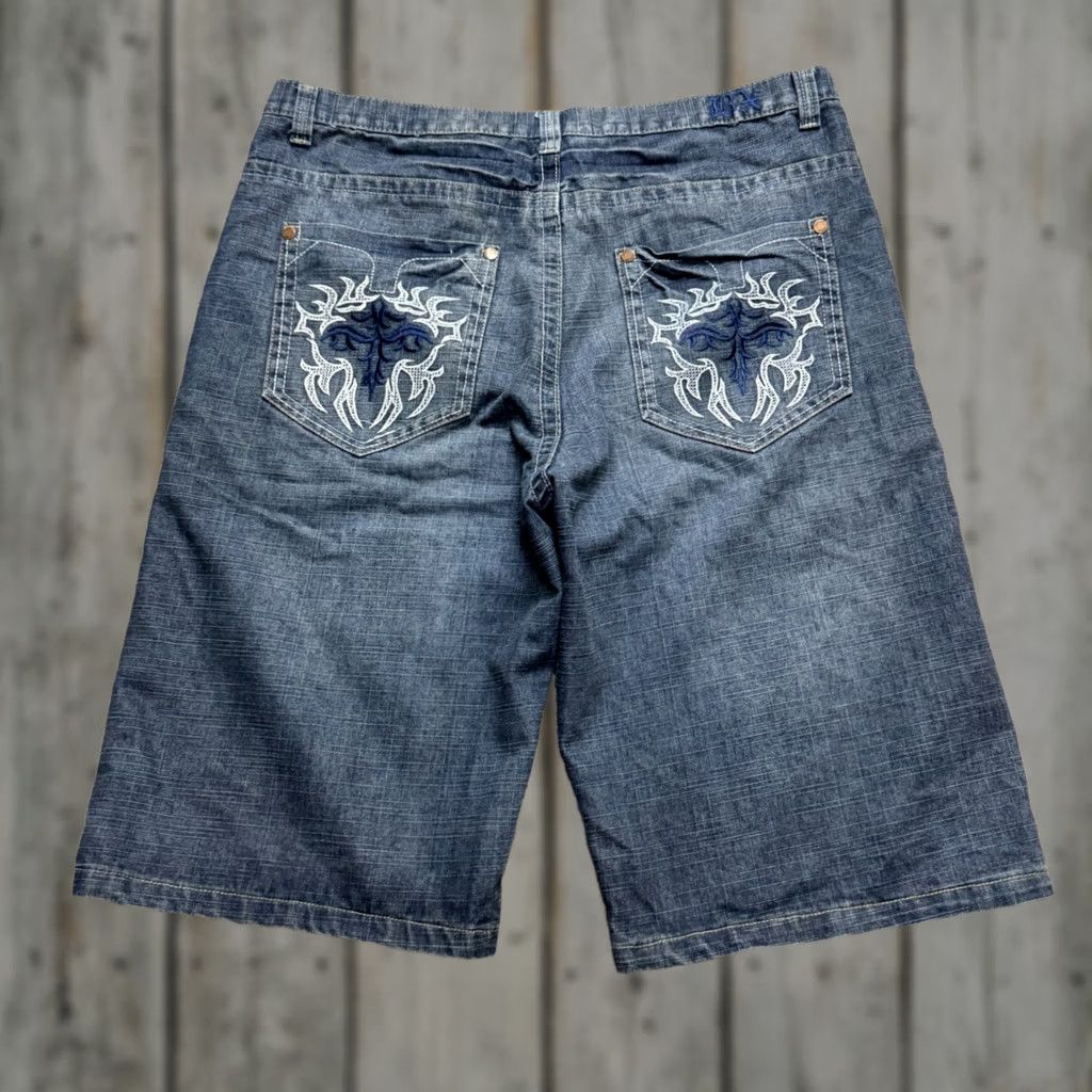 Express VINTAGE Brooklyn Express Denim Jean Shorts Mens 40 Baggy Wide Leg Skater Y2K Grunge Size US 40 / EU 56 - 1 Thumbnail