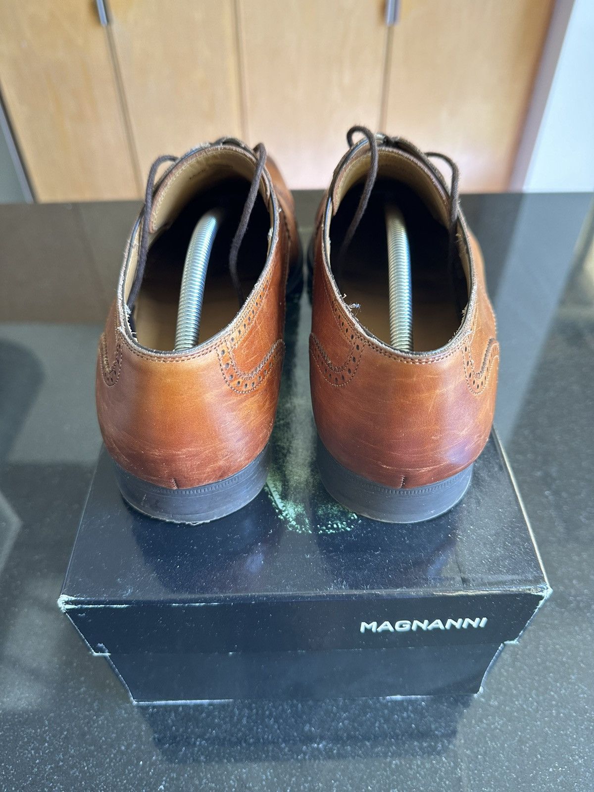 Magnanni Magnanni Carlito Cap Toe Derby Lace Up Dress Shoes Cognac Size US 10.5 / EU 43-44 - 3 Thumbnail
