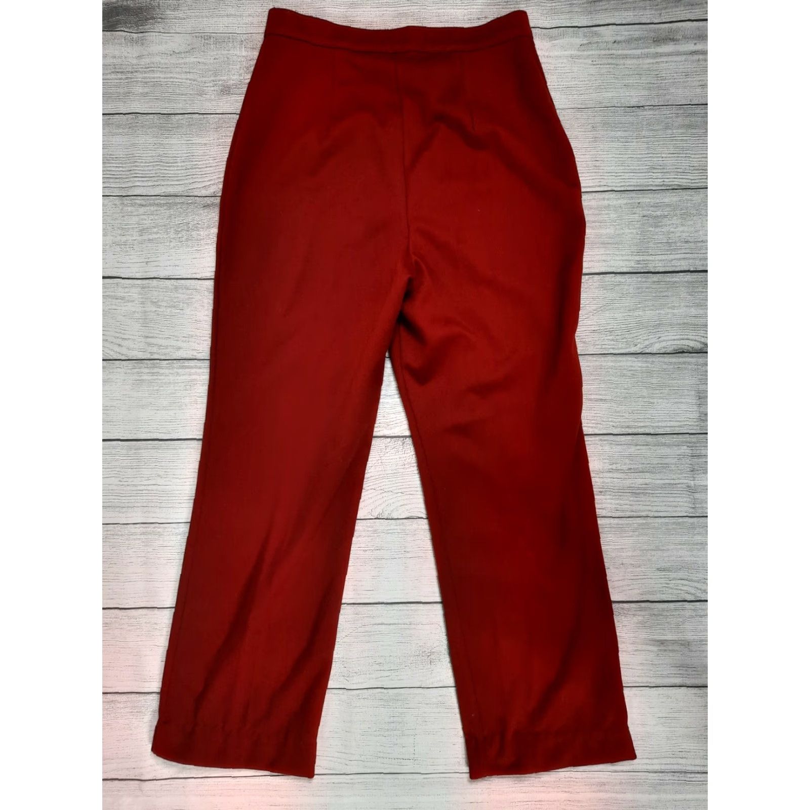 JCPenney VINTAGE JC Penny Salmon Rust Orange Flare Pants Size 6 28x28 High Rise 1970s Mens Womens Girls Boys? Size 28" / US 6 / IT 42 - 2 Thumbnail