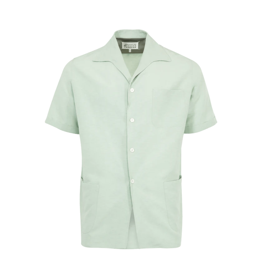 Maison Margiela o1h1sh11225 Ss Shirt in Blue Size US M / EU 48-50 / 2 - 1 Thumbnail