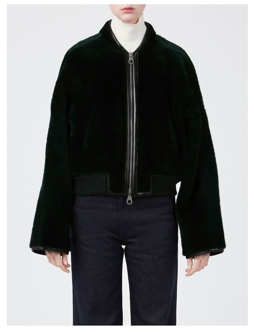 Loro Piana o1srvl11e0126 FAO5371 Velour Shearling Bomber Jacket Green Size XL / US 12-14 / IT 48-50 - 2 Thumbnail