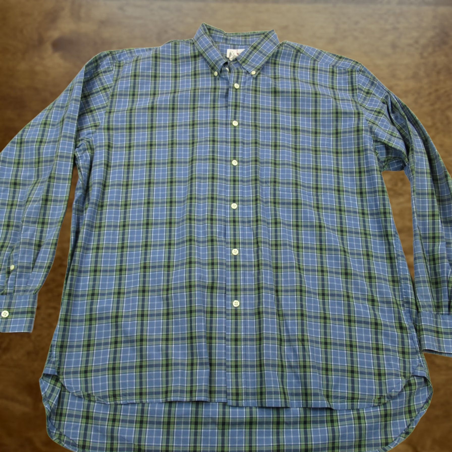 J.Crew VINTAGE J.Crew Shirt Mens Long Sleeve Blue Green Plaid Button Down Size US L / EU 52-54 / 3 - 1 Thumbnail