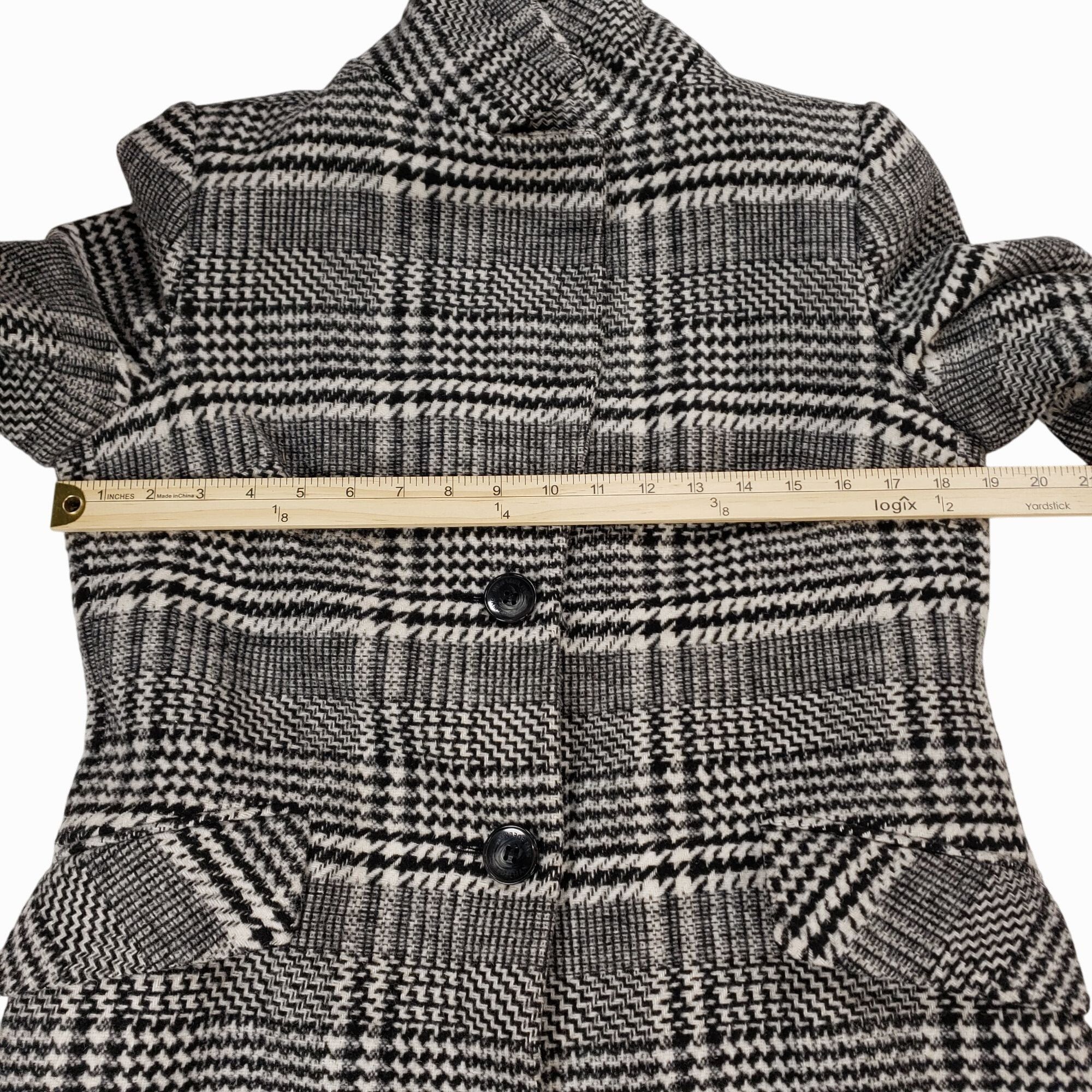 Sam Edelman Sam Edelman Two Button Houndstooth Plaid Wool Long Blazer Co Size S / US 4 / IT 40 - 8 Thumbnail