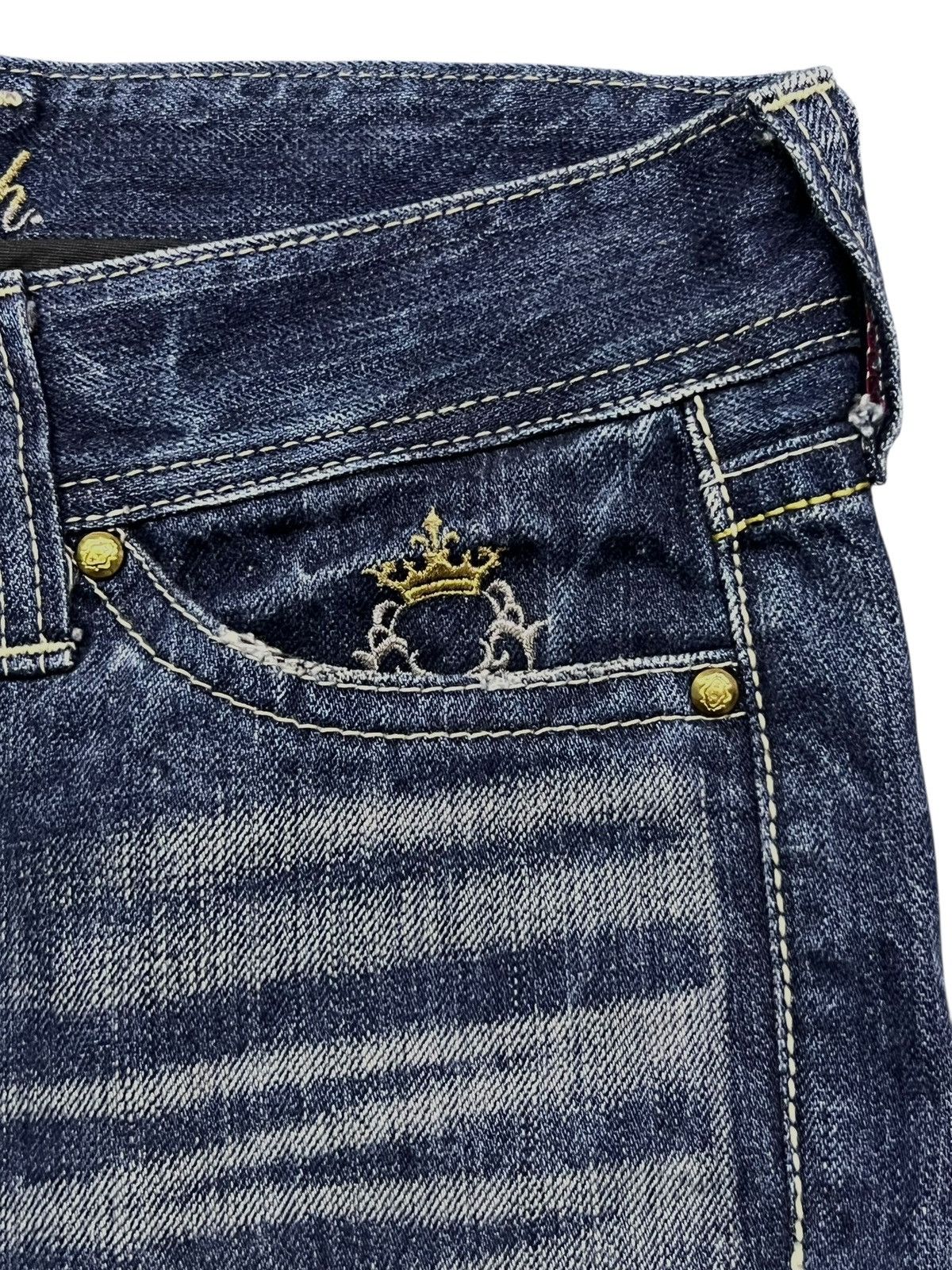 Vanquish Vanquish Studded Clawmark, Distressed Faded Acid Wash Flared Size US 29 - 9 Thumbnail