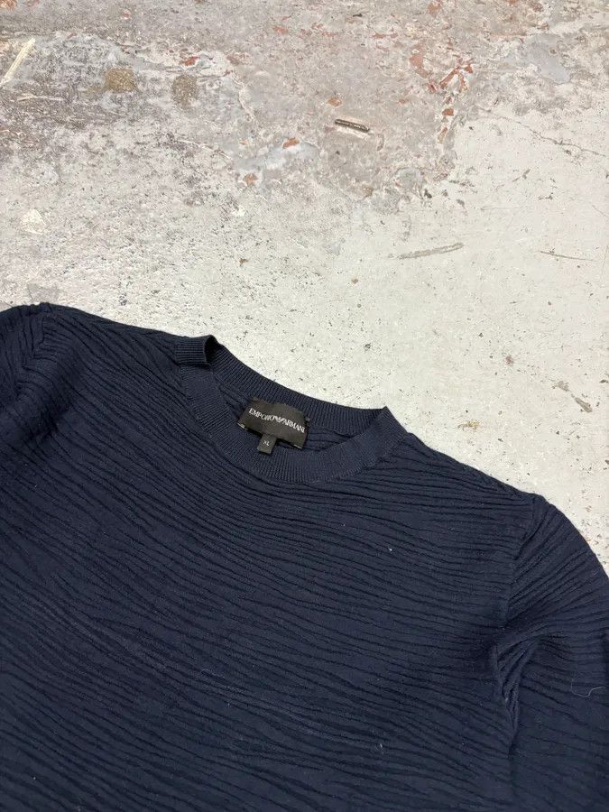 Emporio Armani 2000s Emporio Armani Pleats Navy Sweater Size XS / US 0-2 / IT 36-38 - 5 Thumbnail