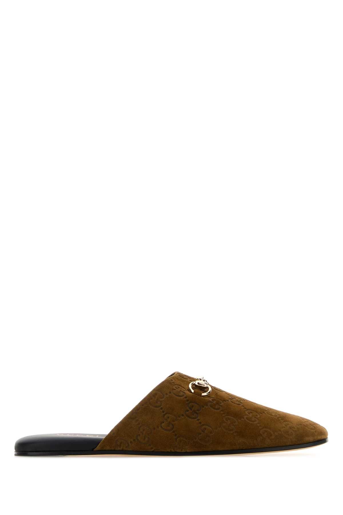 Gucci Camel Suede Slippers Size US 7 / IT 37 - 1 Thumbnail
