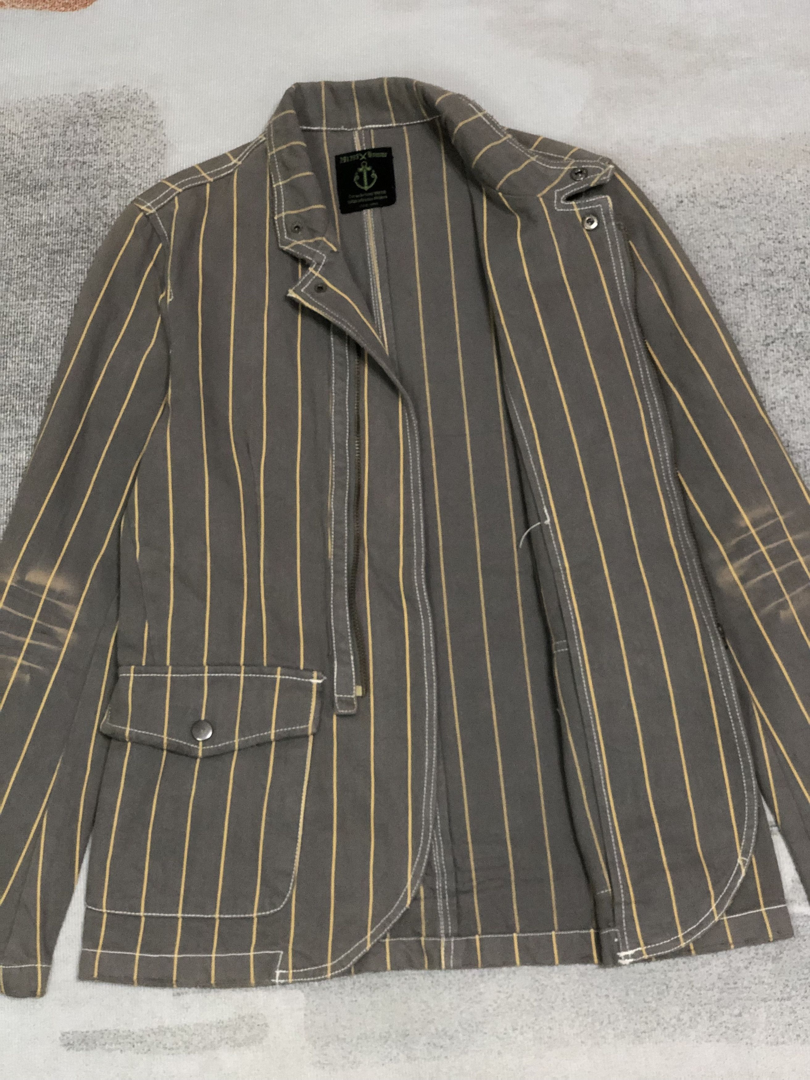 291295=Homme 291295=Homme Asymmetric striped jacket Size US M / EU 48-50 / 2 - 11 Thumbnail